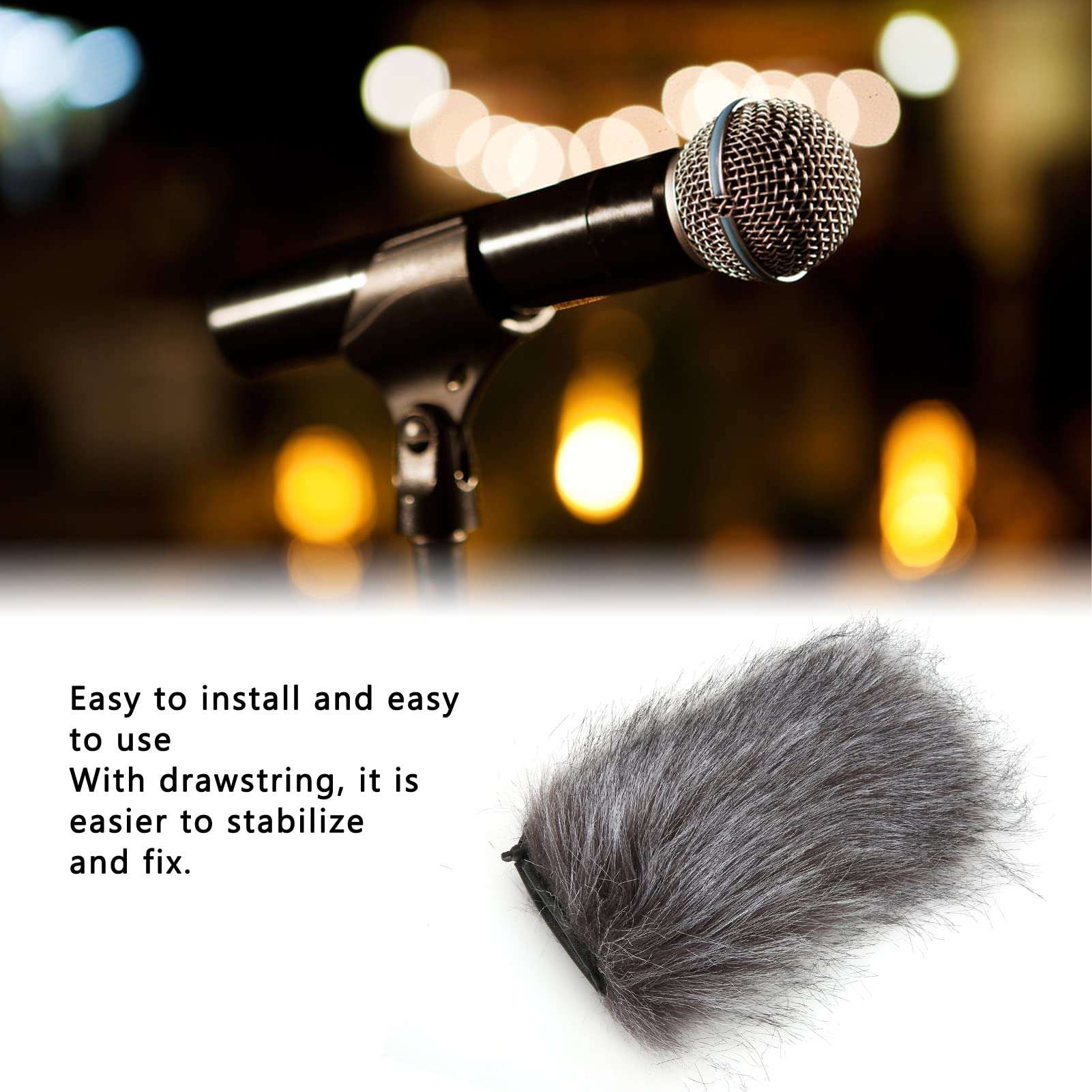 Microphone Windscreen,Outdoor Wind Cover Muff Mic Wind,Outdoor Wind Mic Windshield Muff Fur Universal Fit for Video Mic Camera Microphone 4