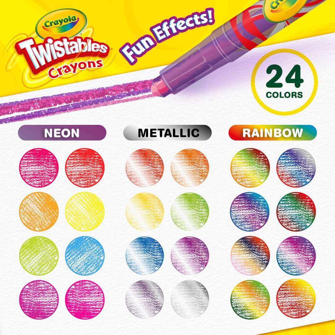 Crayola Fun Effects Mini Twistables Crayons, 24-Count, 1 pack 3