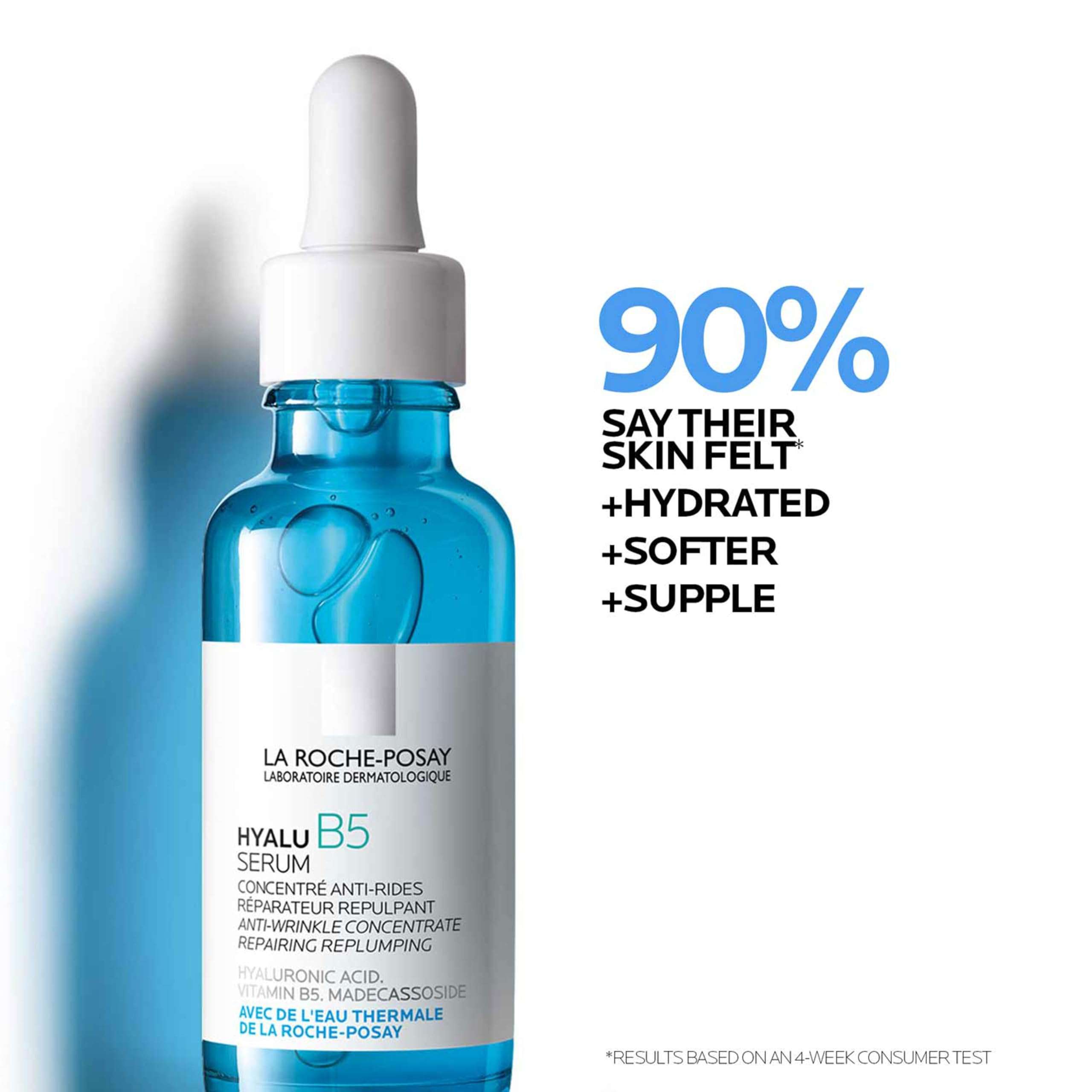La Roche-Posay Hyalu B5 Pure Hyaluronic Acid Serum for Face, Vitamin B5 + Hyaluronic Acid + Madecassoside, Hydrating Serum Visibly Plumps Skin, Sensitive Skin Safe, Anti Aging, Oil-Free 4