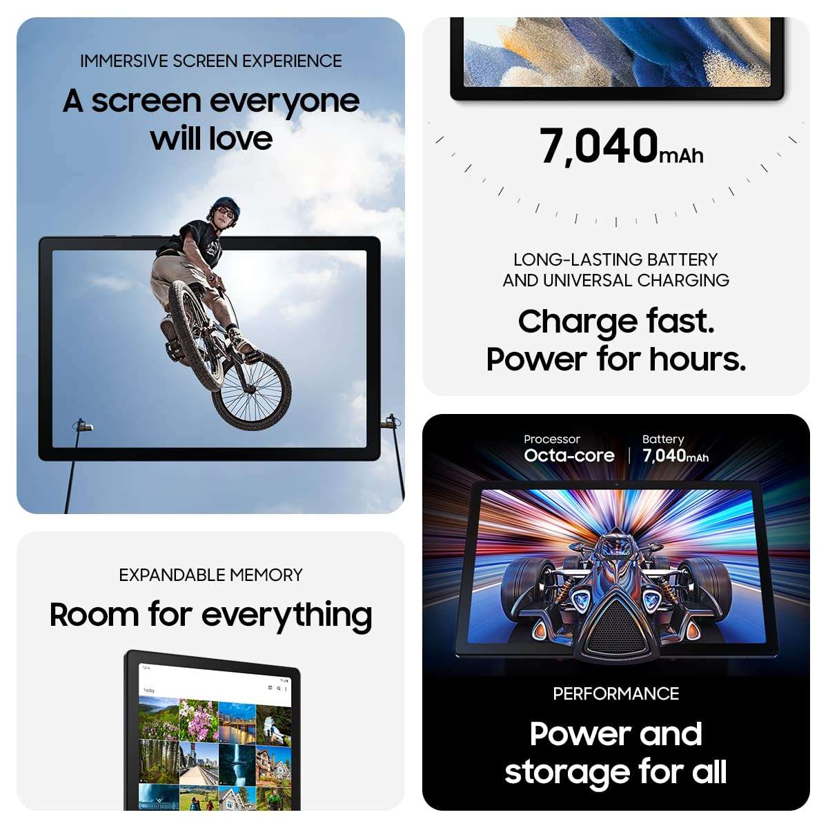 SAMSUNG Galaxy Tab A8 10.5” 32GB Android Tablet, LCD Screen, Kids Content, Smart Switch, Expandable Memory, Long Lasting Battery, Fast Charging, US Version, 2022, Dark Gray 2