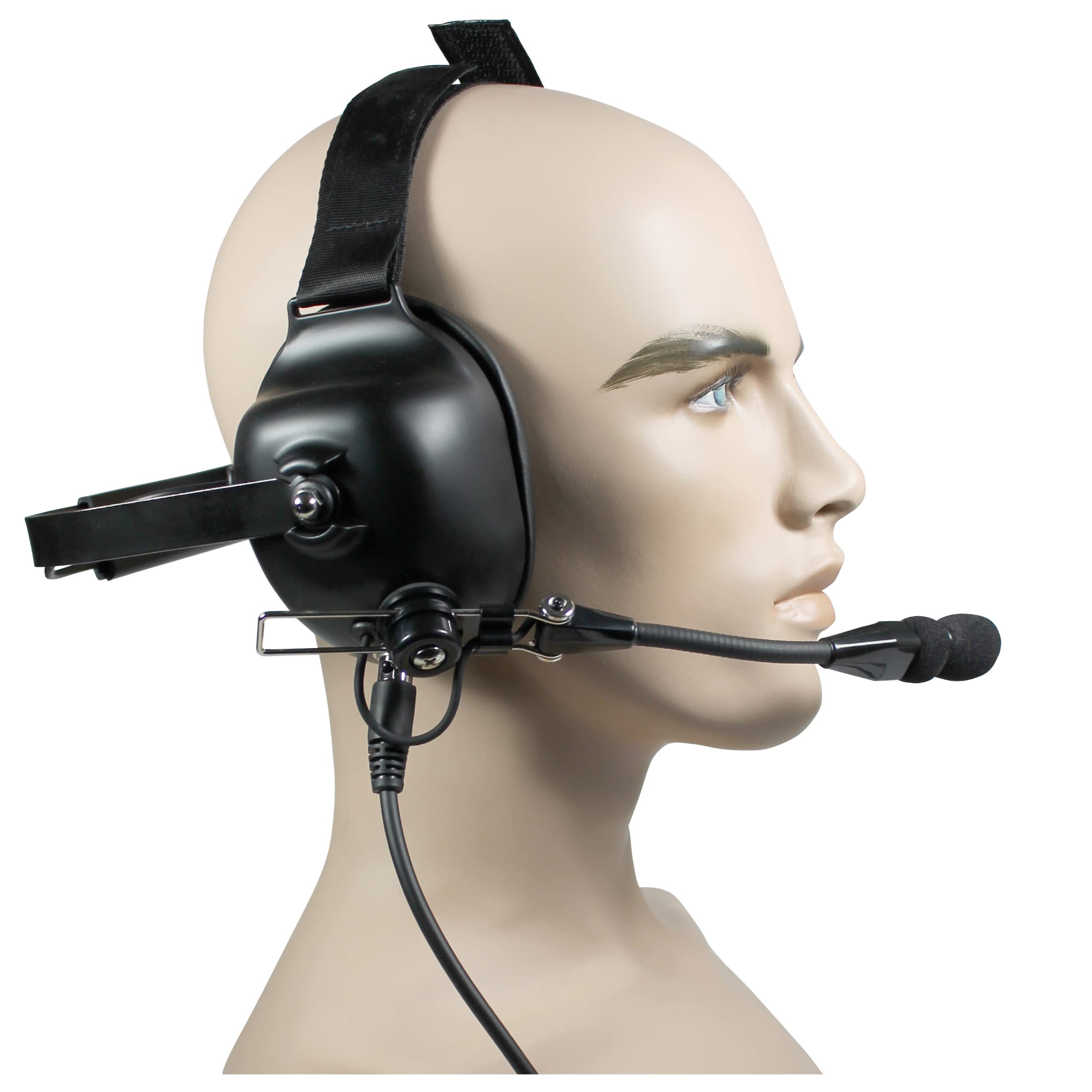 PRYME® HDS-EMB Racing Style Wired Dual-Muff Headset - Perfect for Racing, Avionics, and Industrial Use (Black)… 6