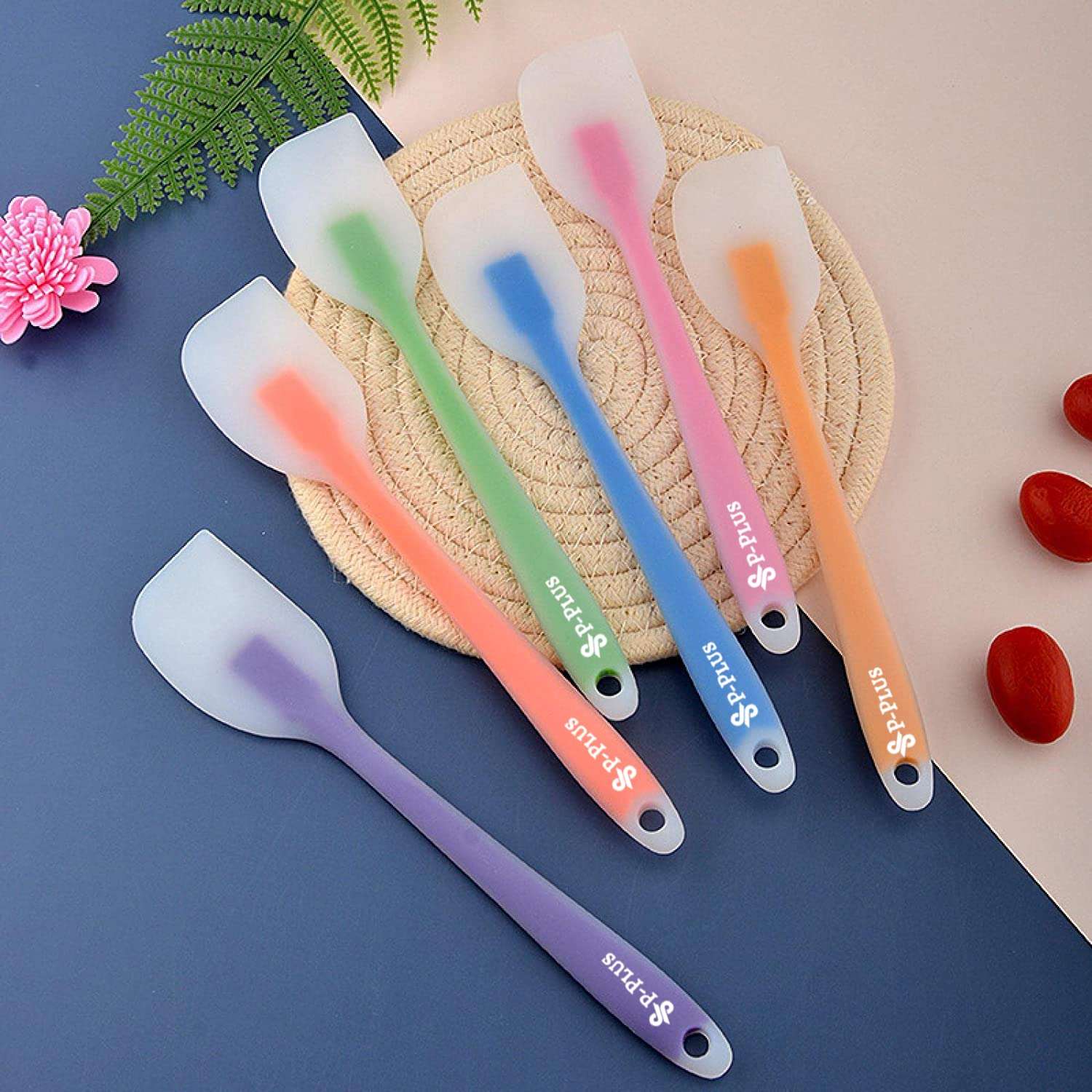 P-Plus International Silicone Spatulas Rubber Spatula Heat Resistant Seamless One Piece Design Non-Stick Flexible Scrapers Baking Mixing Tool Silicone Spatulas Set (Purple, Set of 2) 6