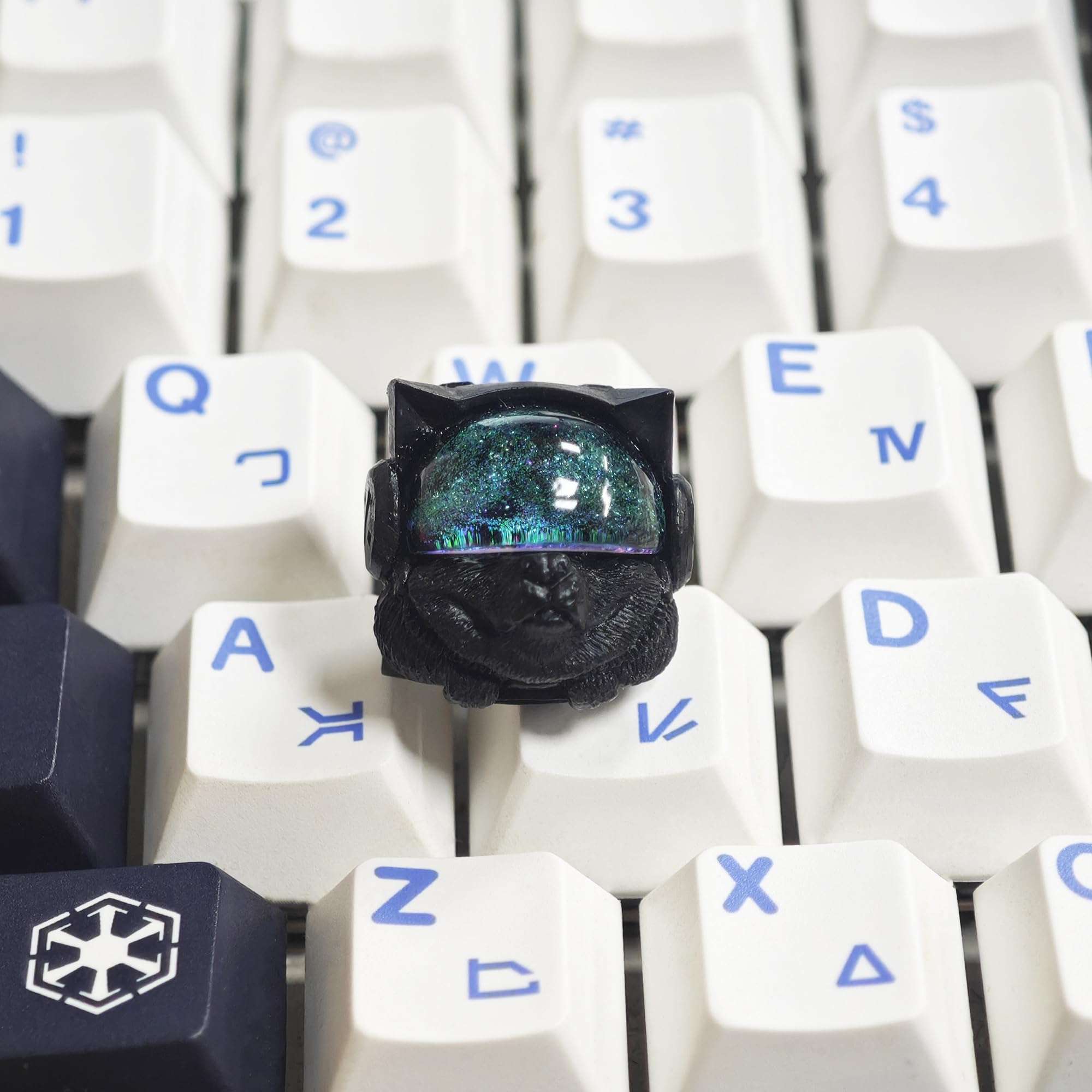 YMDK Space Dog Personality Keycap Homemade Resin Key Caps Cute Interesting Starry Sky Keycap for MX Mechanical Keyboard 6