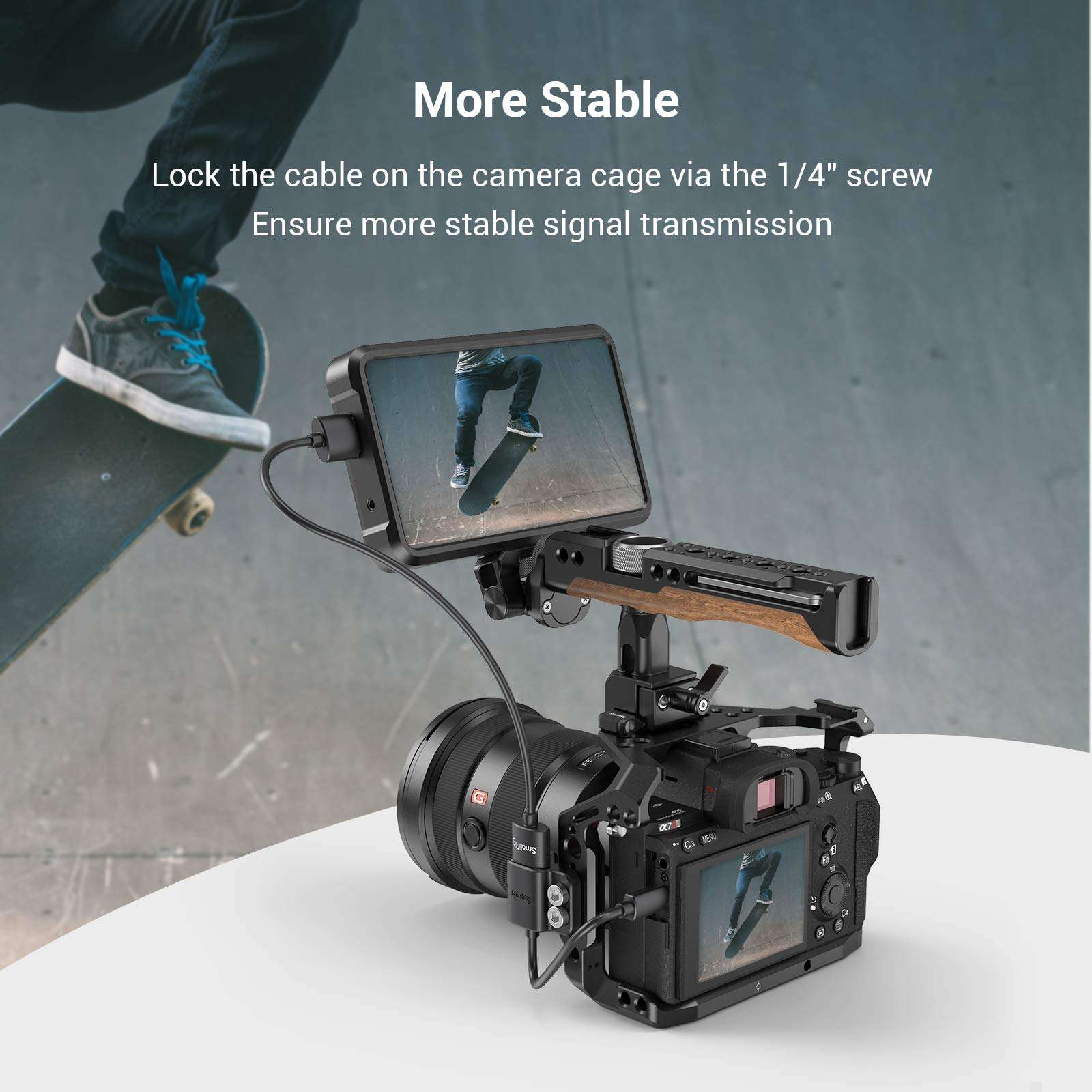 SMALLRIG Ultra Slim 4K Adapter Cable (D to A), Micro-Sized Ports Male to Full-Sized Ports Female, 4K@60HZ, for Sony A7R IV A7RIII A7III A7II A7RII / for Fujifilm X-T2 X-T3-3021 5