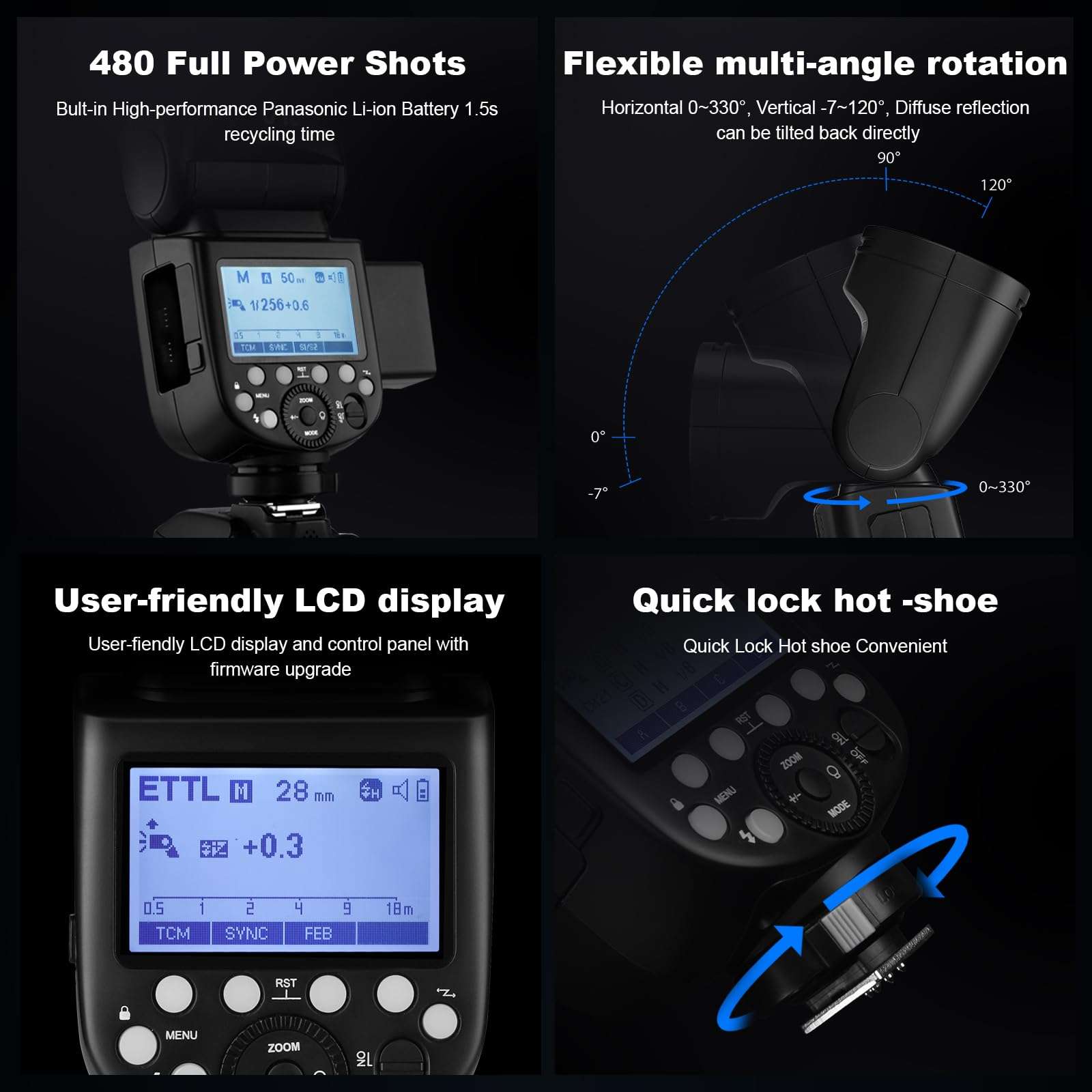 Godox V1S USA V1 SU Round Head Flash for Sony TTL Hot Shoe Flash 2.4G X Wireless HSS 1/8000s 2980mAh Lithium Battery LED Modeling Lamp Shot speedlight with Tri-Color Diffuser for Sony(USA Version) 5