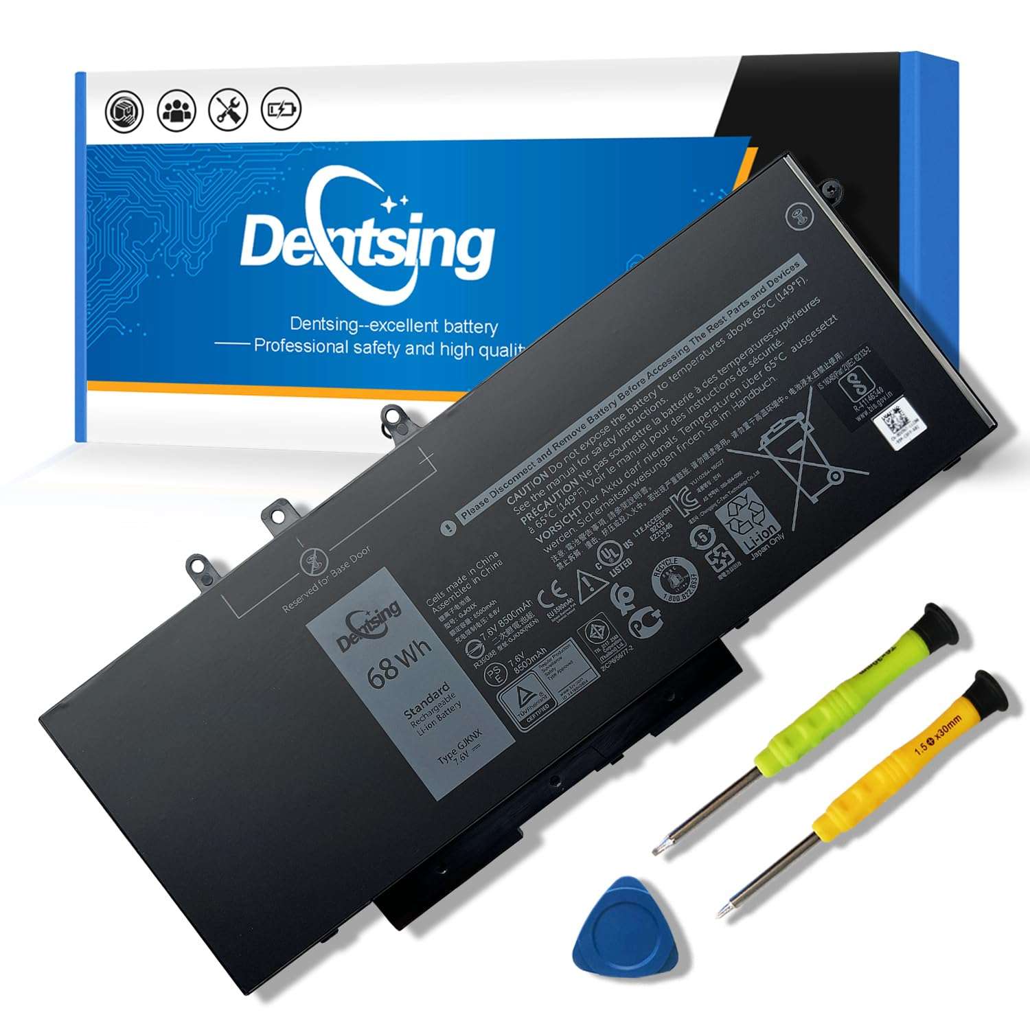 Dentsing 7.6V 68Wh/8500mAh 4-Cell GJKNX Laptop Battery Compatible with Dell Latitude E5480 E5580 E5490 E5491 E5590 E5591 Precision 15 3520 M3530 Series Notebook 93FTF GD1JP DY9NT 5YHR4 451-BBZG 1