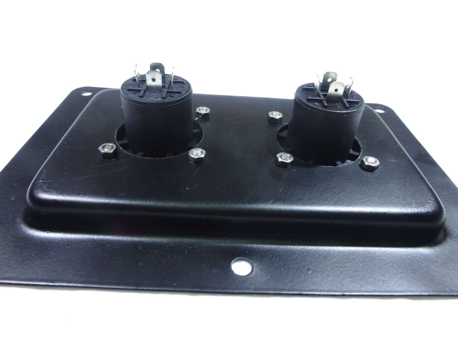 zxpc (2) Two Black Metal Speaker Jack Plates for Dual Large SpeakOn with NL4MPR 4 Pin 3