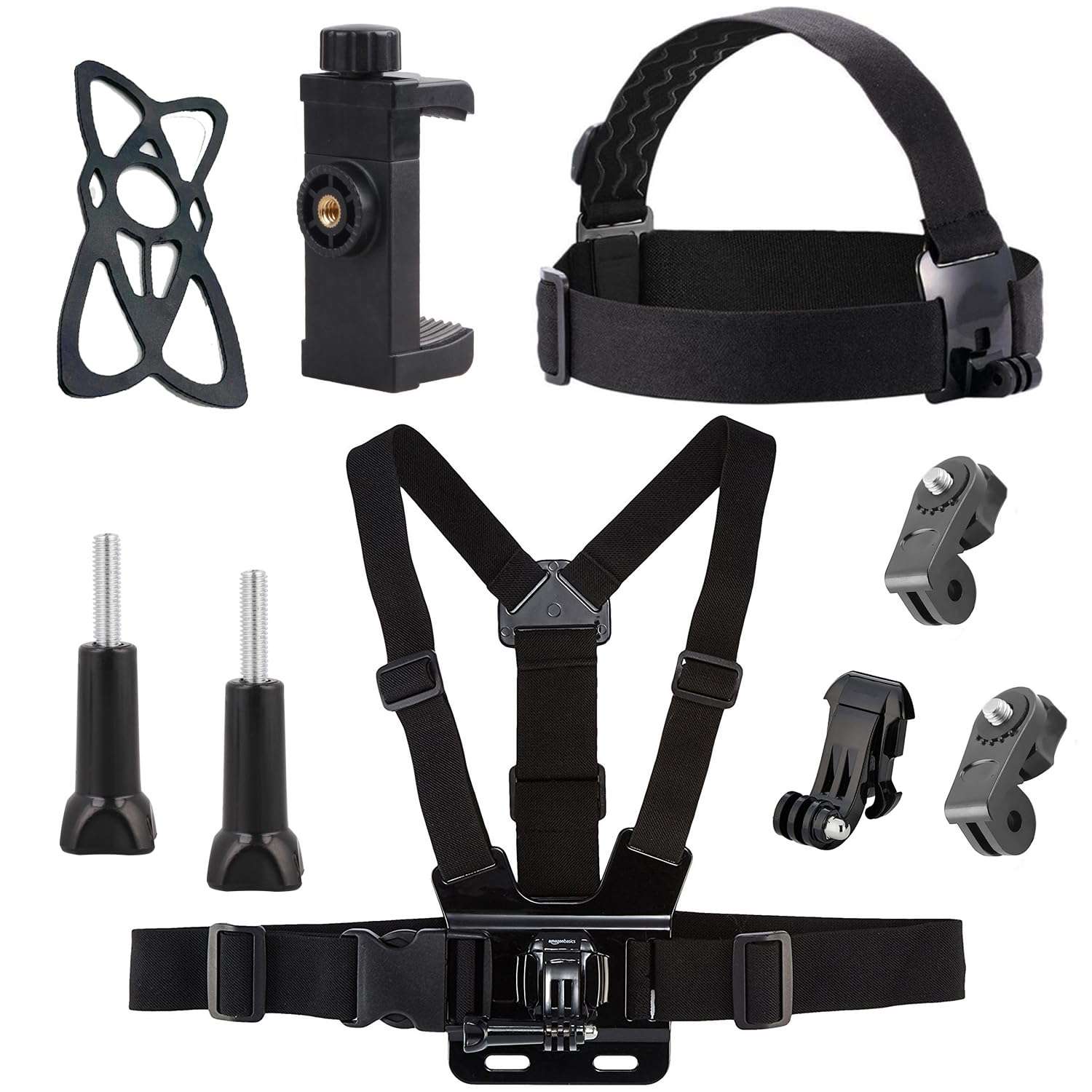 KASINshooting Camera Mobile Phone Belt Body Mount Chest Head Strap Harness Holder Kit for Gopros Heros 12/11/10/9/8 Insta360 One and Smartphone Vlog 3
