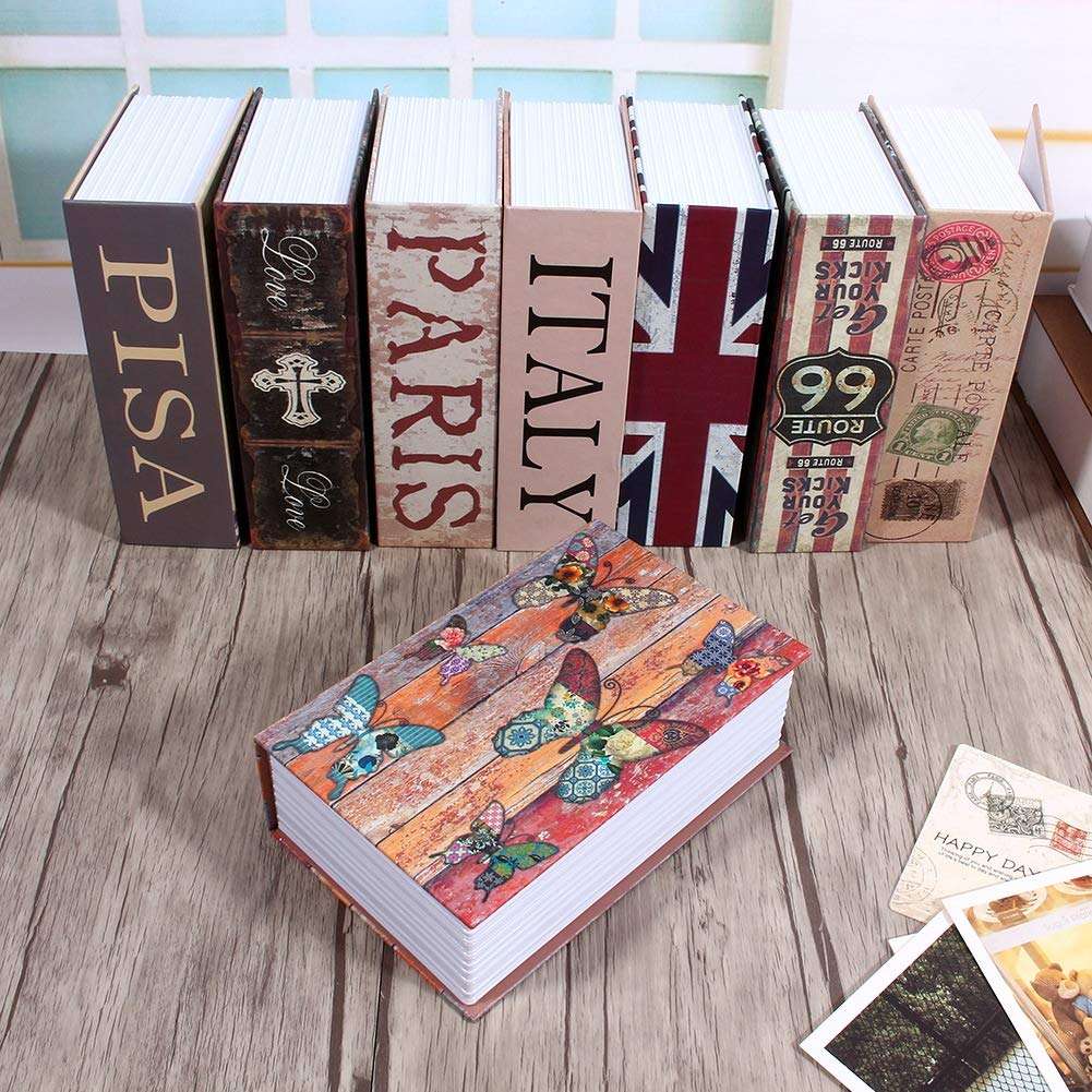 Security Box, Dictionary Book Secret Security Box Money Cash Jewelry Lock Box (Butterfly Type) 3