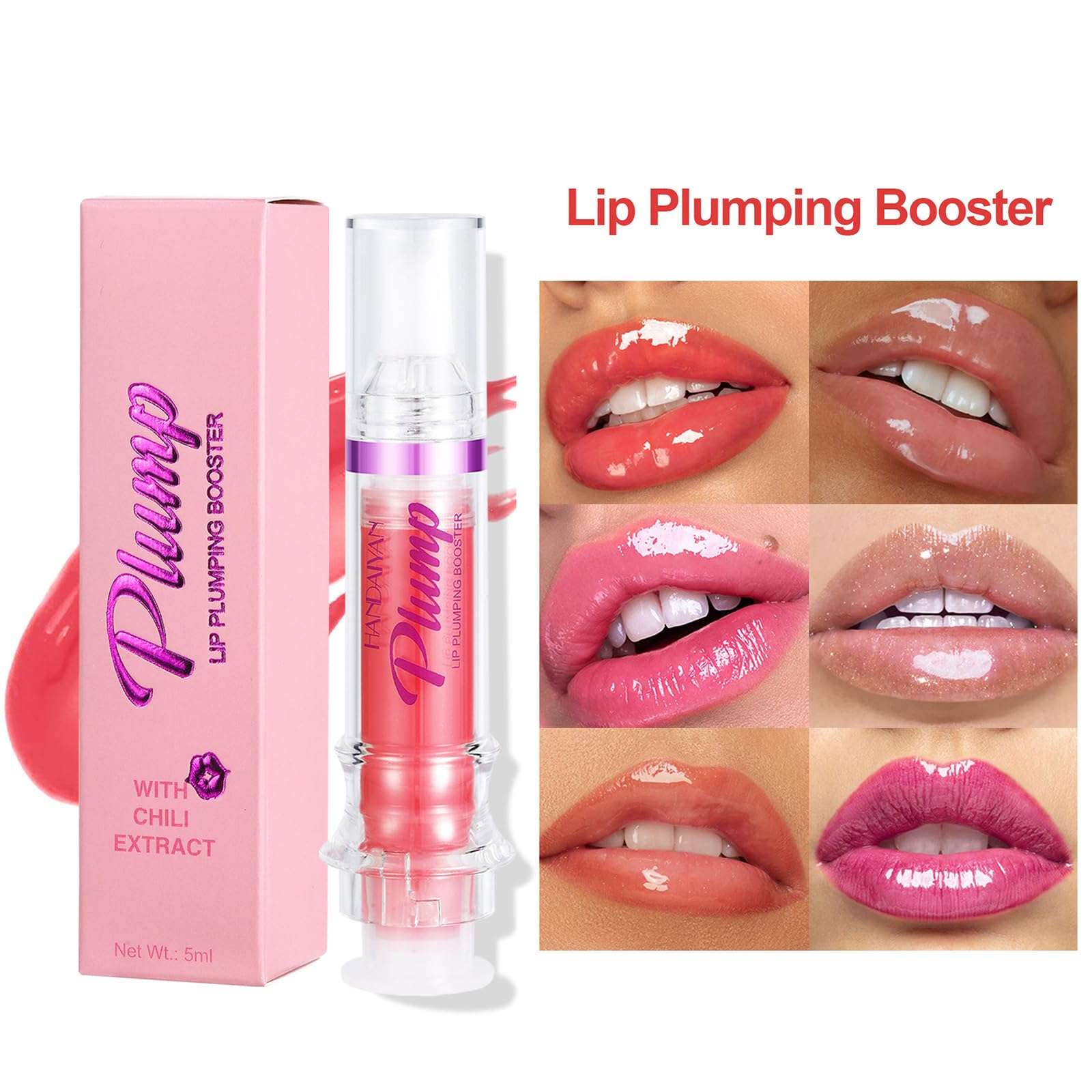 INHLUGLK Tudkun Lip Plumper, Tudkun Lip Plumping Gloss, Pretty & Plump Lip Plumping Gloss Bundle, Lip Plumping Booster Gloss, Natural Lip Plumping Oil (04+05+06) 3