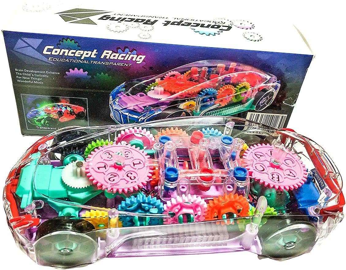KMC KIDOZ 3D Car with 360 Degree Rotation, Gear Simulation Mechanical Car, Sound & Light Toys for Kids Boys & Girls (Multicolor) (kmc1086) 1
