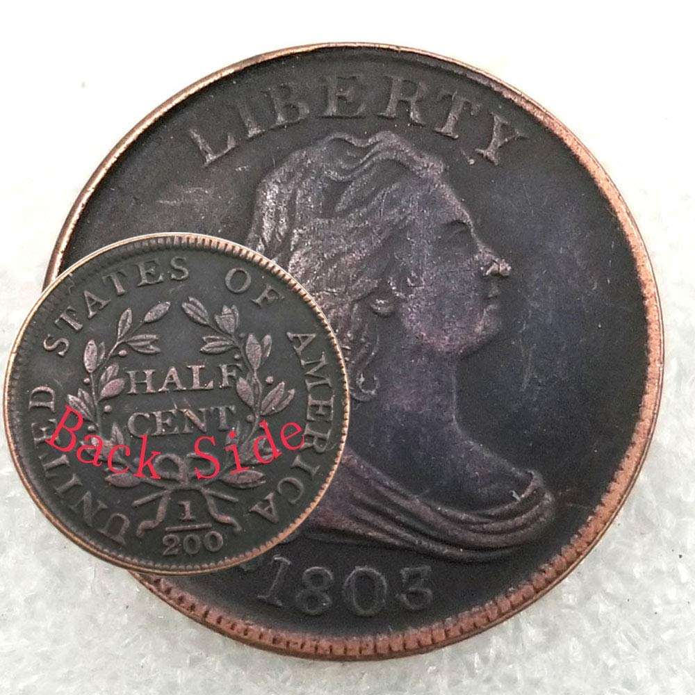 MarshLing 1803 Best Half-Cent Nickel US Coin -Commemorative Old Coins Collecting-Uncirculated Morgan Dollars Favors US Coin for Dad/Boyfriends/Husband Gift Forever 1