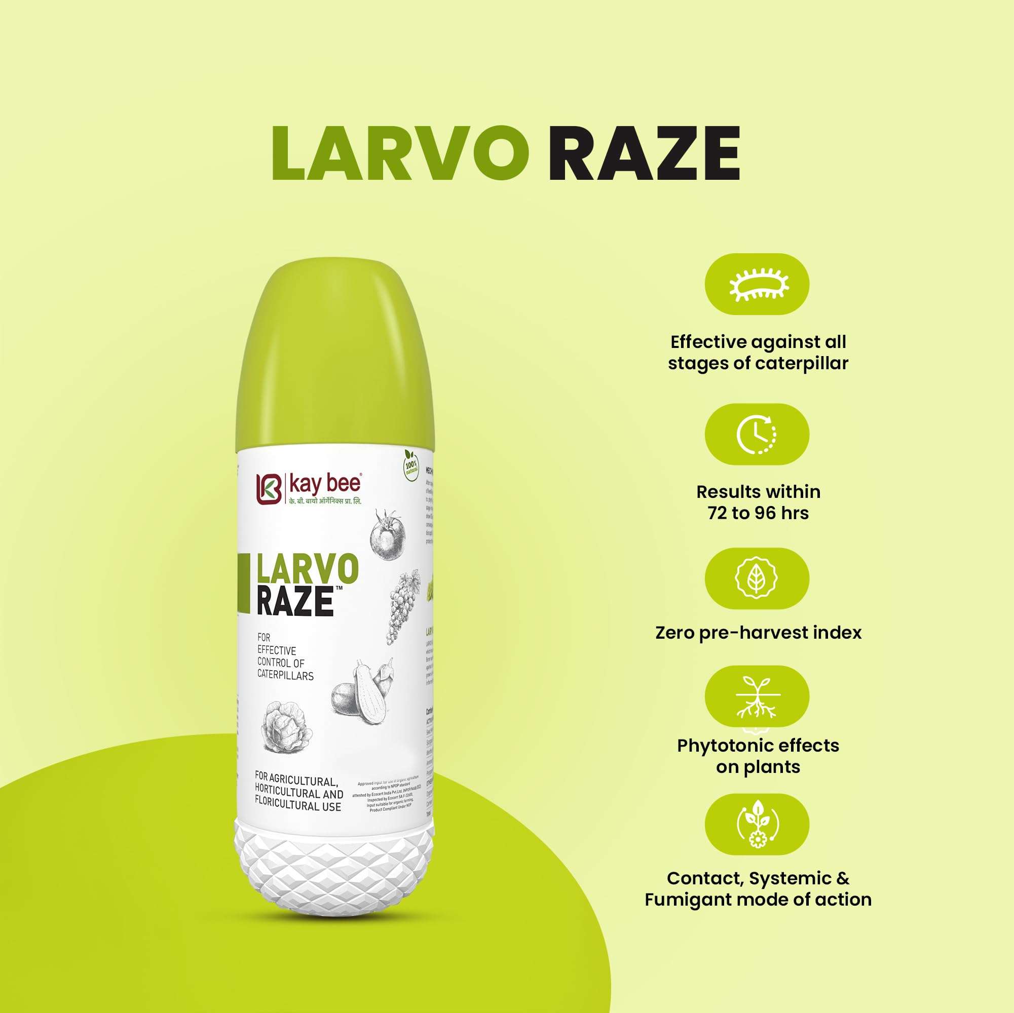 Kay Bee Larvo Raze | Organic Larva Control for Plants | Natural Larva Control for Crops - 500 Ml 6