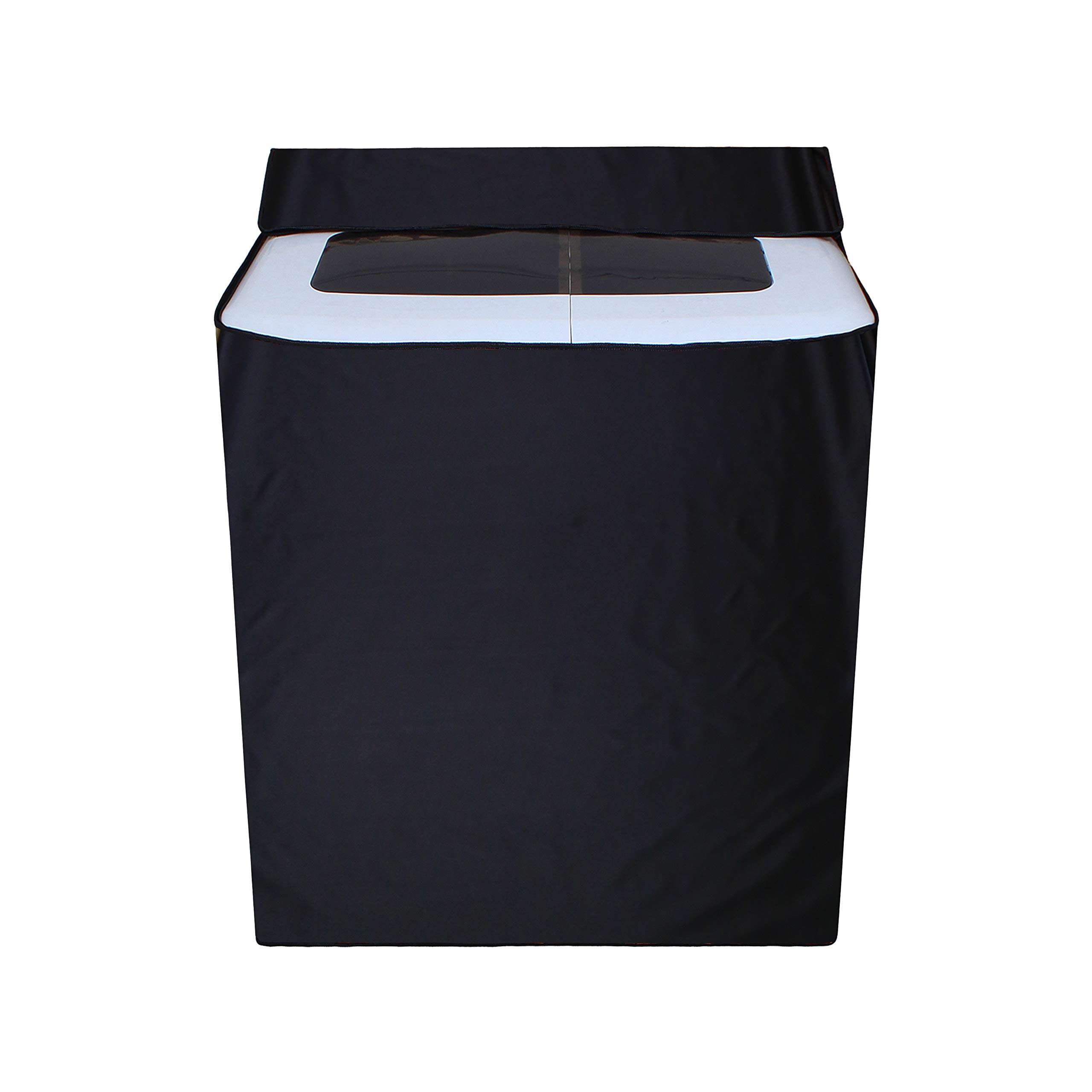 Nitasha Outdoor and Indoor Washing Machine Cover for Kelvinator 8 kg Top Loading Semi-Automatic Washing Machine, KWS-A800CR (Black/Waterproof-dustproof) 1