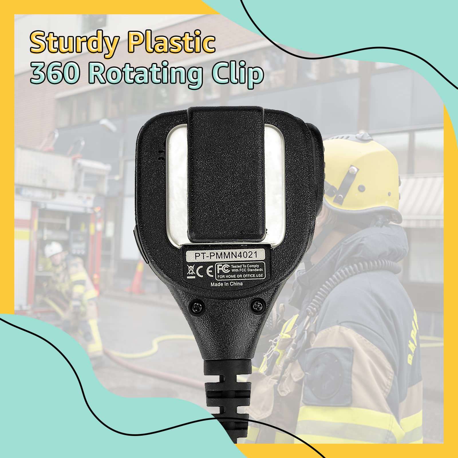 Retevis RT21 Walkie Talkie Mic(1 Pack) with Speaker Mic Earpiece(1 Pack), IP54 Waterproof Shoulder Speaker Mic, 3.5mm Audio Jack,Coil Tube Earpiece 6