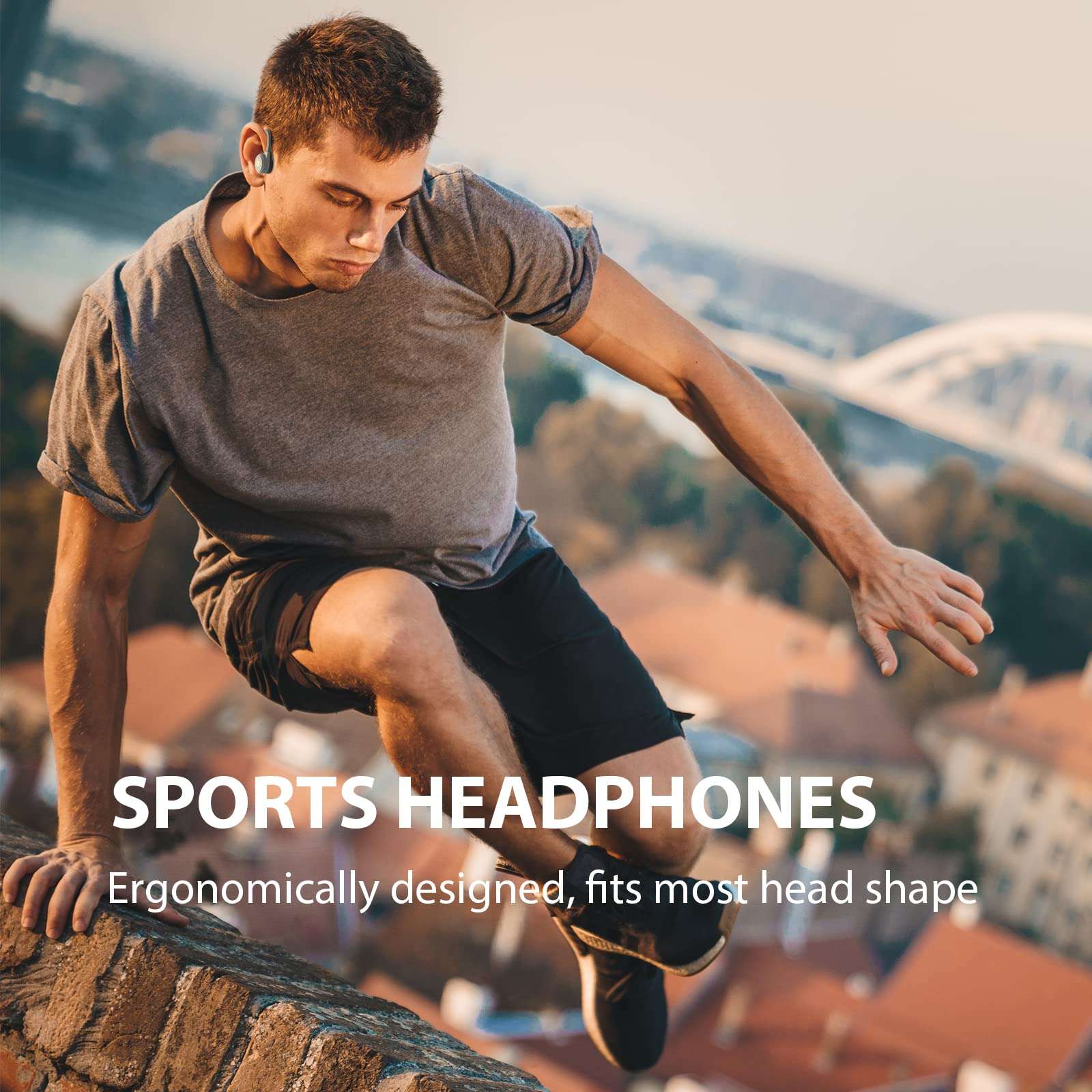 Bone Conduction Headphones, Open Ear Headphones Wireless Bluetooth Open Ear Headphones, Sport Headphones Built-in Mic for Running, Driving, Cycling 6