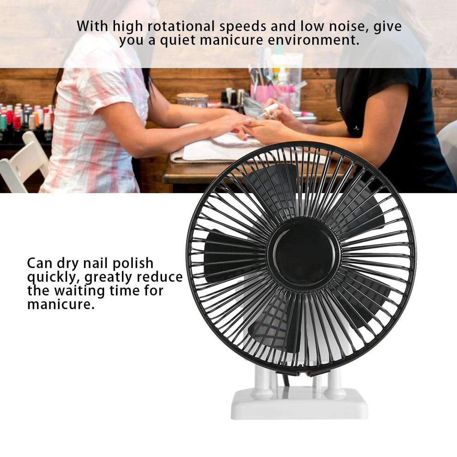 Mini Electric Fan, Portable Quiet Table Desk Manicure Fan Dryer Manicure Tool(US) 2