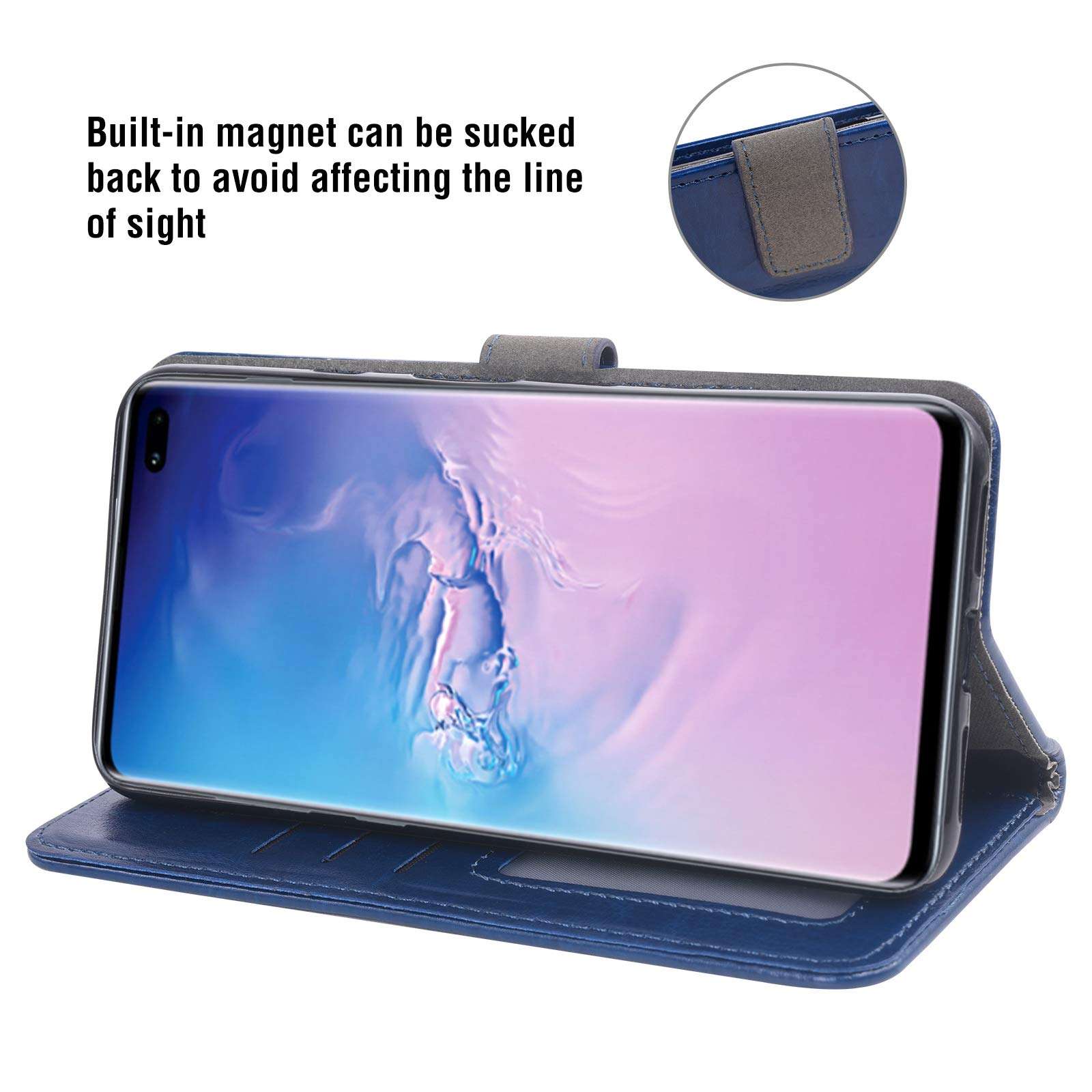 Asuwish Compatible with Samsung Galaxy Note 10 Plus Glaxay Note10+ 5G Wallet Case Tempered Glass Screen Protector Flip Cover Card Holder Phone Cases for Gaxaly Note10 + Notes 10+ Ten Not 10Plus Brown 3