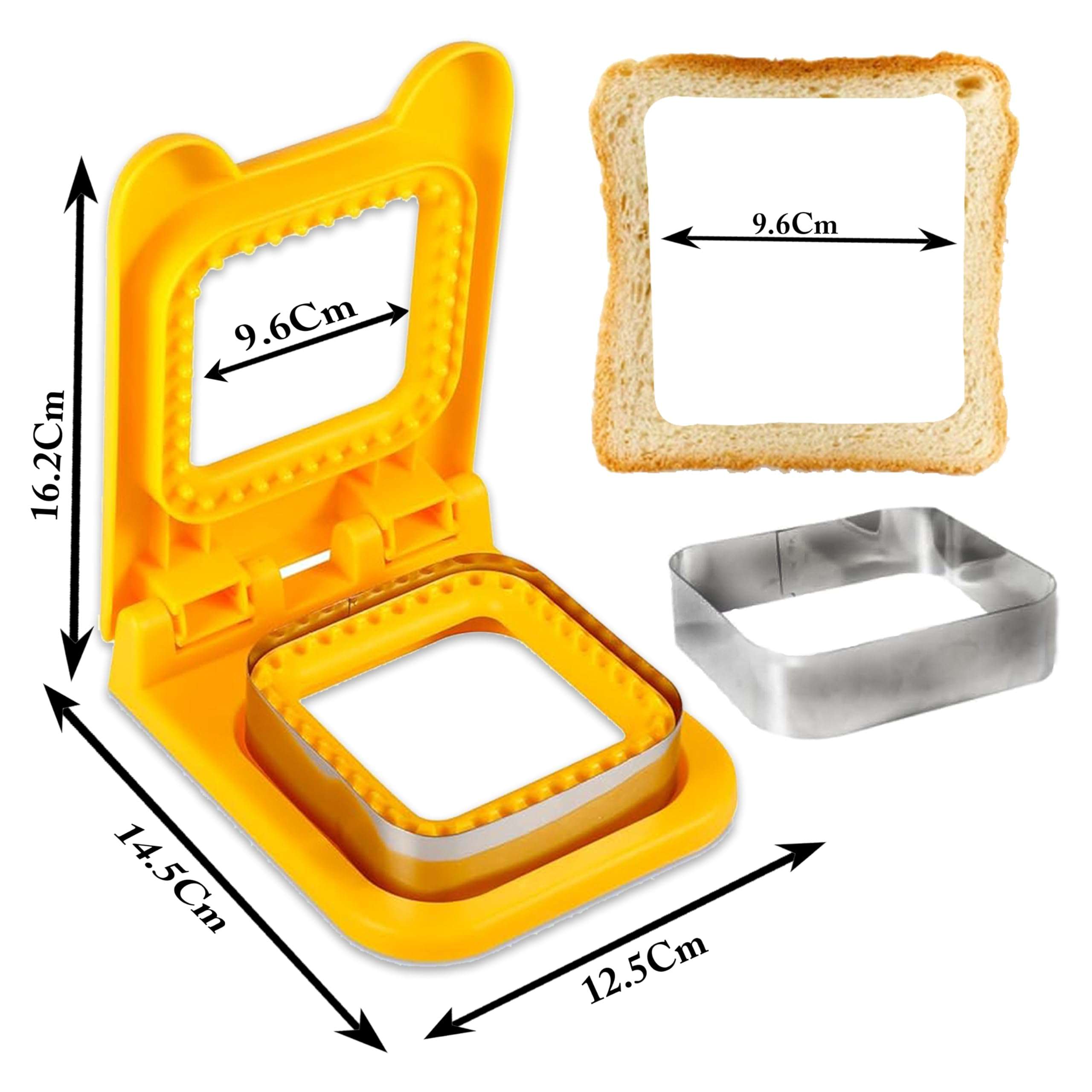 MISREK Sandwich Cutter and Sealer, Decruster Sandwich Maker for Kids Lunch, Uncrustable Sandwich Maker, Easy for School Lunchbox and Bento Box, Square, Multicolour (SQUARE) 4