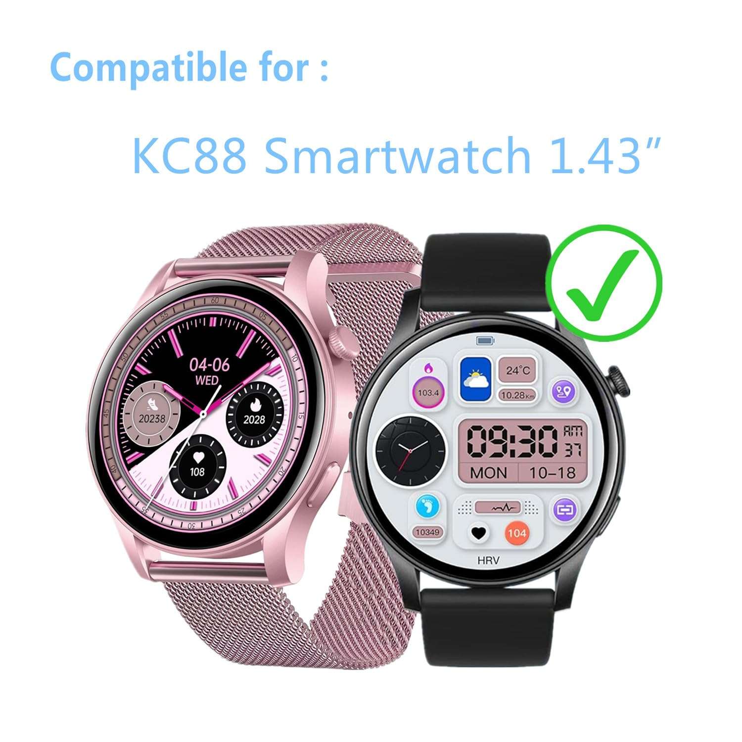 Aemus Screen Protector Compatible for VKAROOD Smart Watch 1.43" (6 Pack) KC88 Smart Watch Full Coverage Clear TPU Soft Film 5