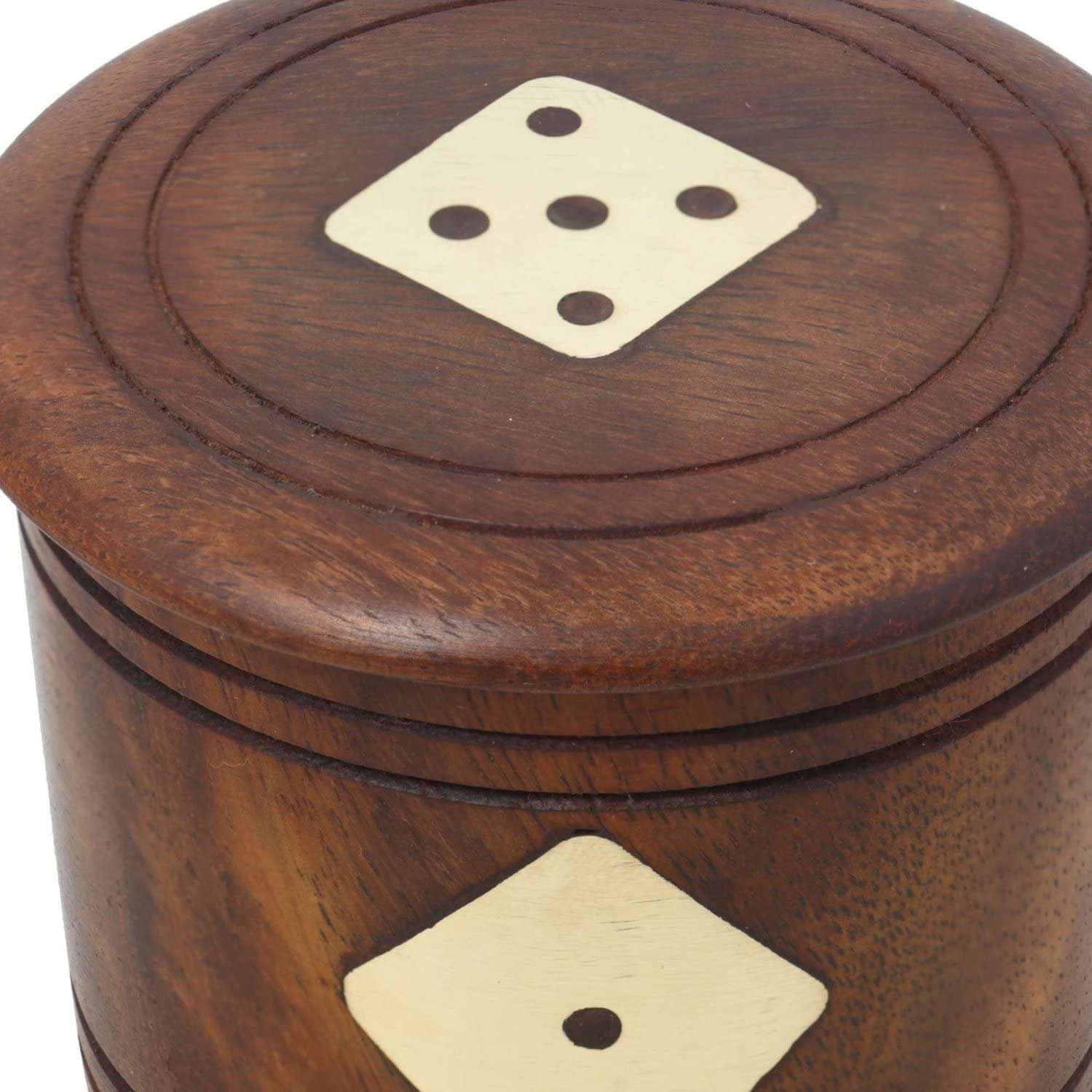 RoyaltyRoute Professional Dice Cup 5 Dice - Handmade Indian Dice Game Set Decorative Storage Box - Christmas Gifts 4