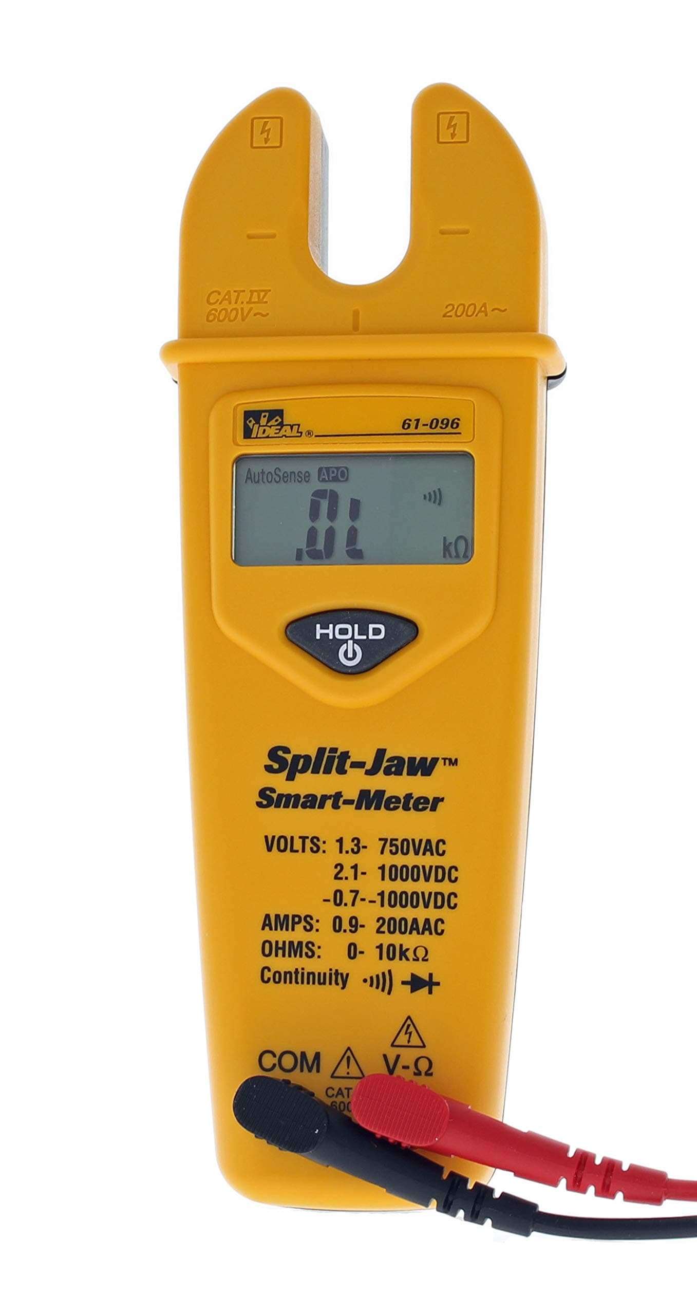 IDEAL INDUSTRIES INC. 61-744 Clamp Meter 600 Amp AC with NCV, Voltage Indicator, CATIII for 600v 3