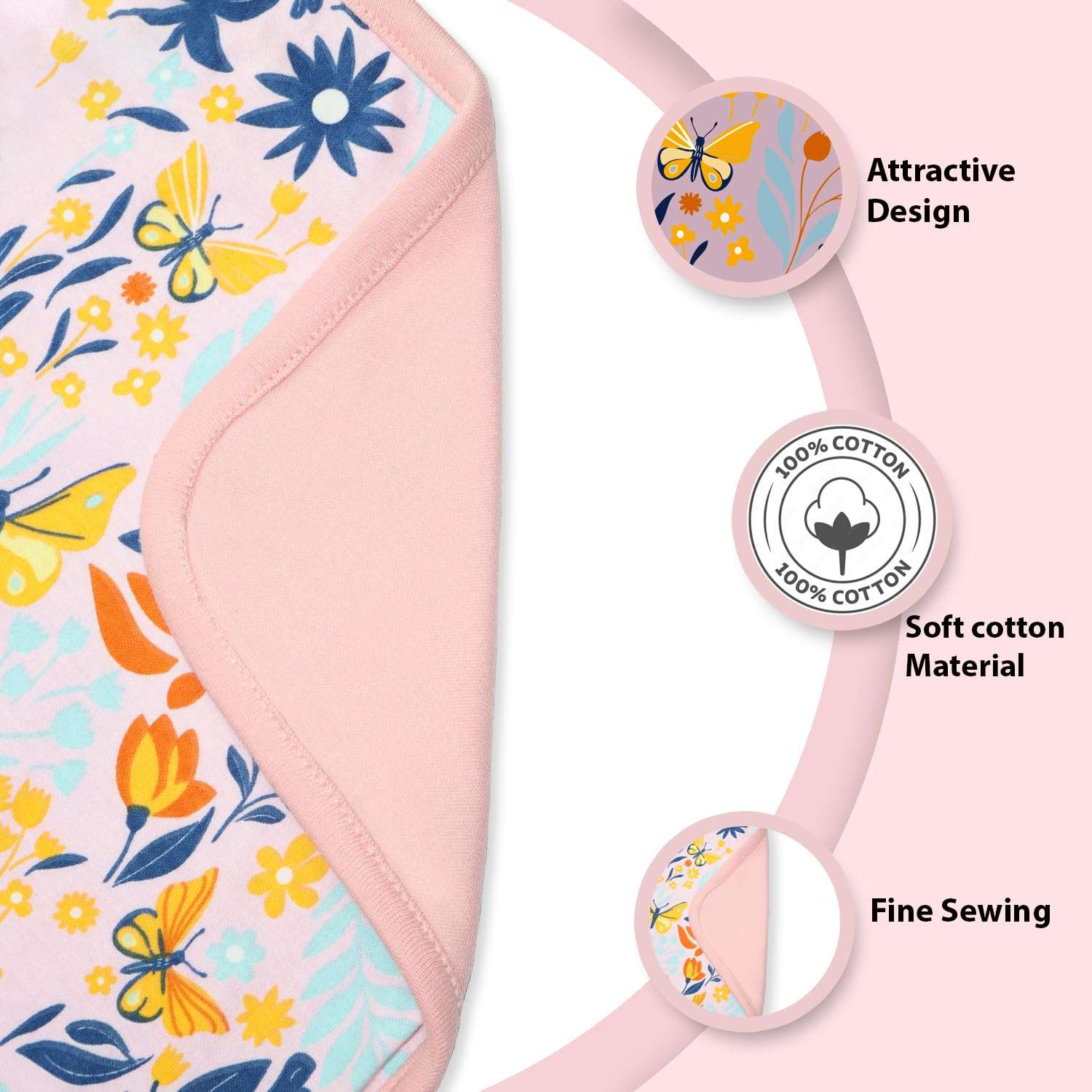 Adhigams New Born Baby Sky Dancer Cotton Napkin | Cotton Baby Napkin for Baby boy and Girl (Pack of 2) 6