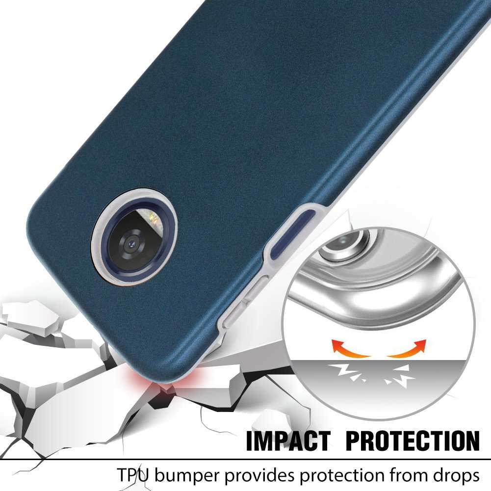 Moto Z3 Play Case,Moto Z3 Case,SENON Slim-fit Shockproof Anti-Scratch Anti-Fingerprint Protective Case Cover for Motorola Moto Z Play 3nd Gen 2018,Blue 2