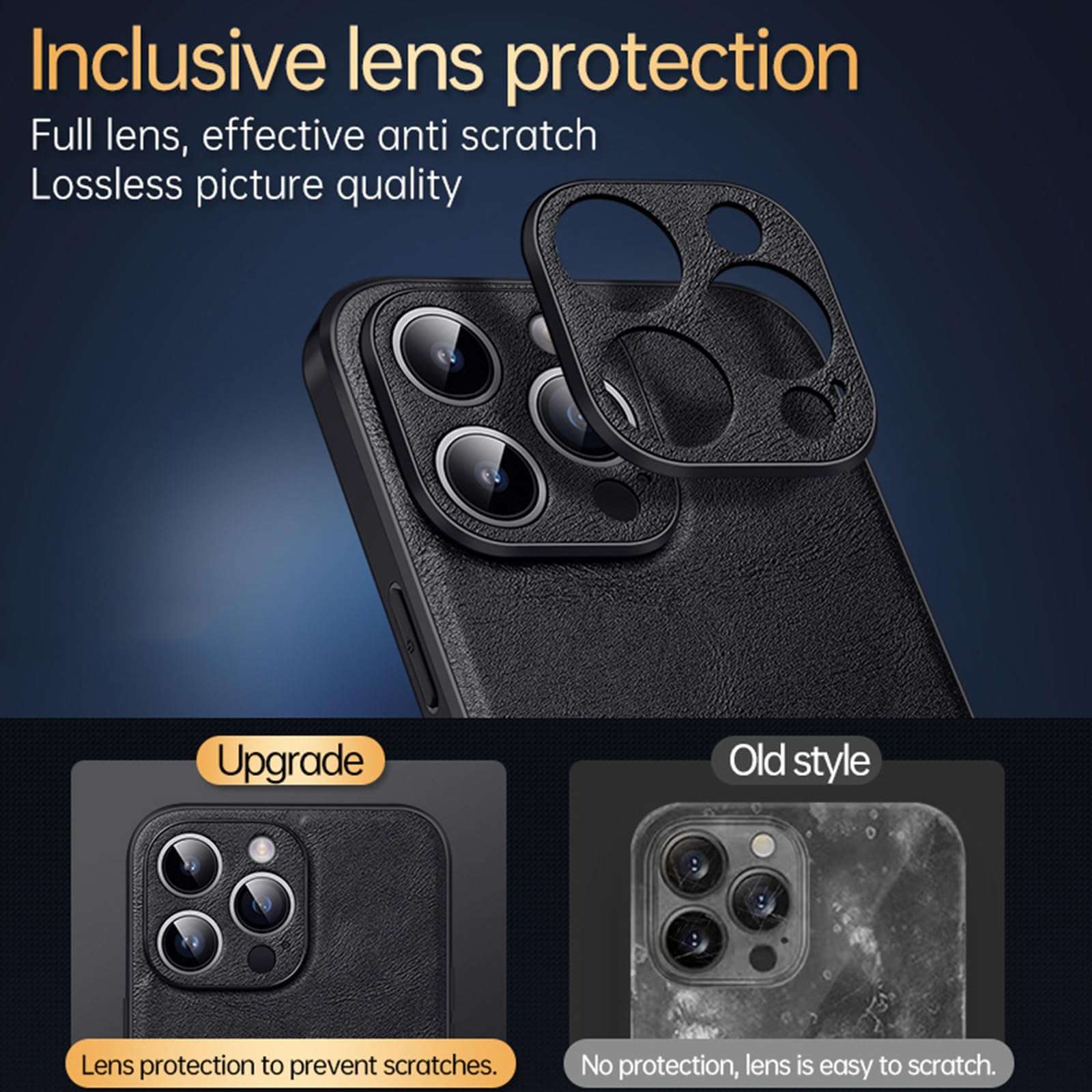 Case for iPhone 16/16 Plus/16 Pro/16 Pro Max, PU Leather Back Panel with TPU Frame, Comfortable Grip with Delicate Leather Texture, Advanced Lens Protection,Orange,16 Pro Max 5