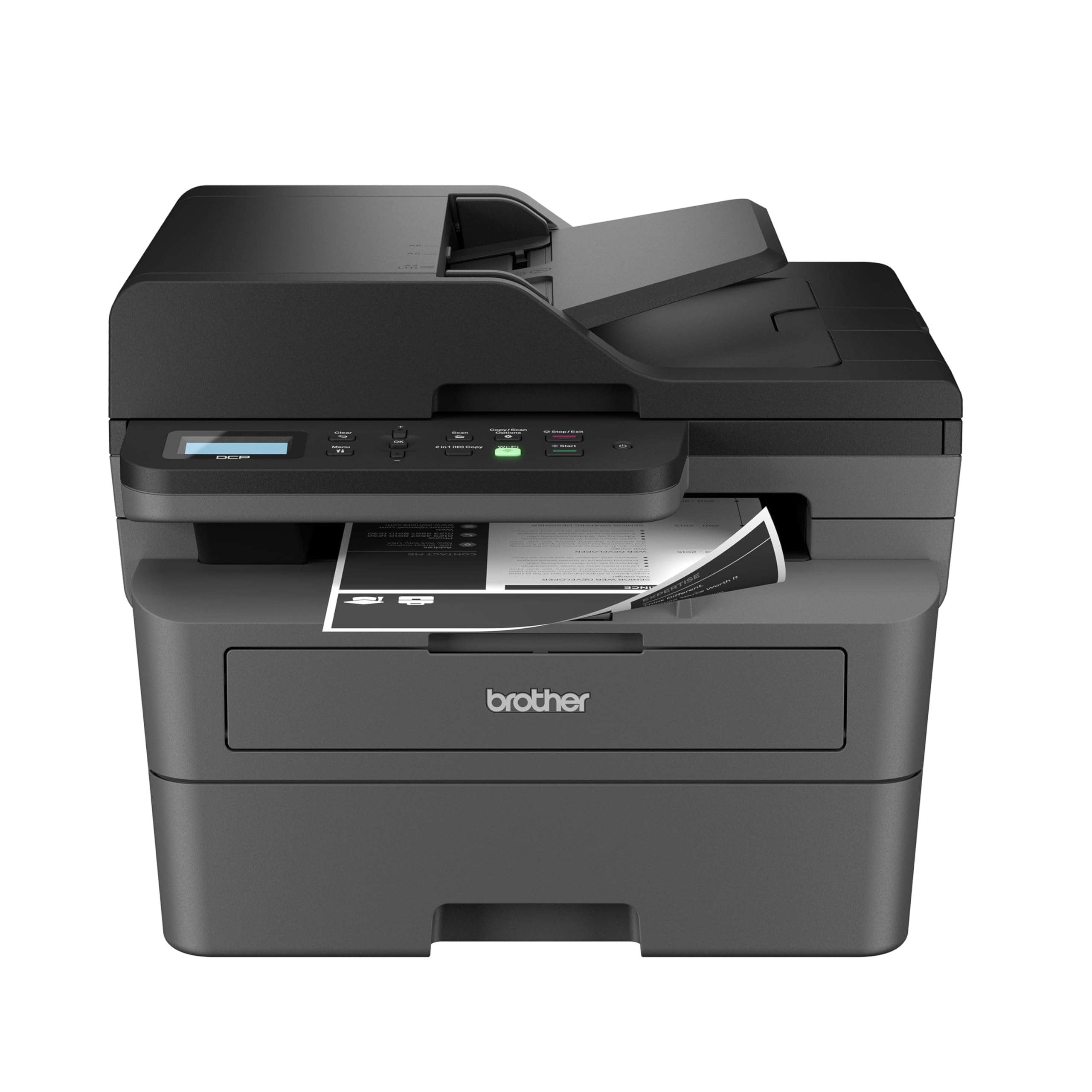 Brother DCP-L2640DW Wireless Compact Monochrome Multi-Function Laser Printer with Copy and Scan, Duplex, Mobile, Black & White | Includes Refresh Subscription Trial(1), Works with Alexa 1