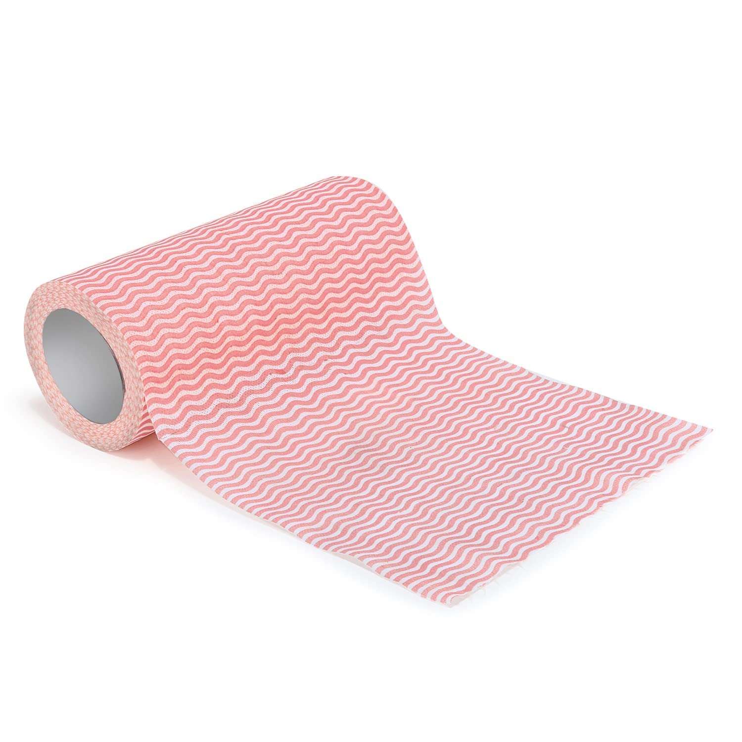 Sizi Kitchen Towel Roll Reusable Washable for Multipurpose Super Absorbent, Dish Towels, Soft Touch Handy Wipes, Alternative - Eco Friendly (Zig Zag Pink, Pack of 2 ,80 Wipes Each Roll ) 4