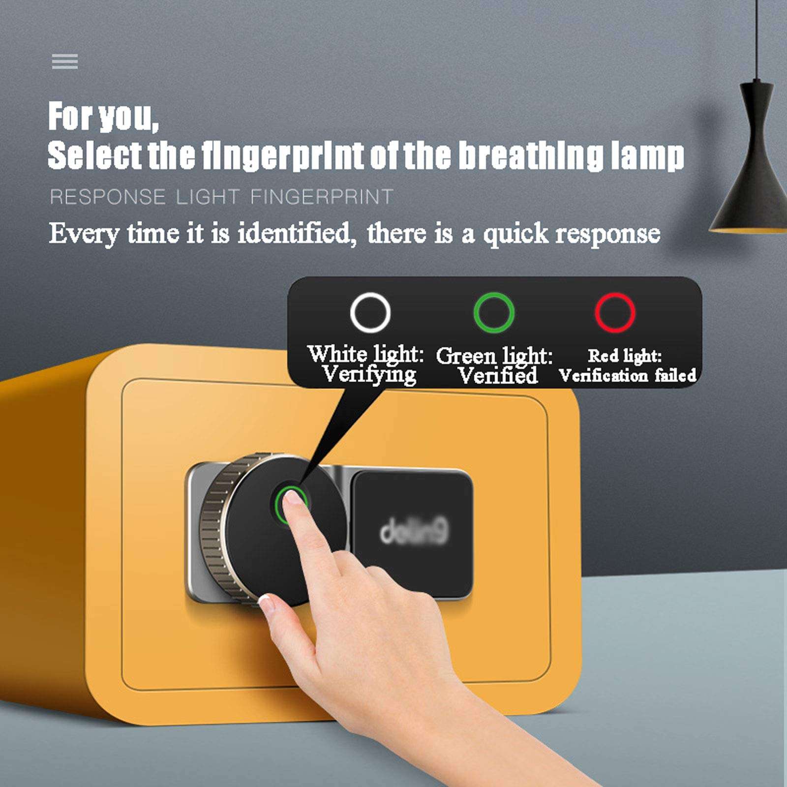 Premium Home Safe, Biometric Fingerprint Safe Steel Security Deposit Boxes for Home Office Money Cash Documents Electronic Storage,Orange 3