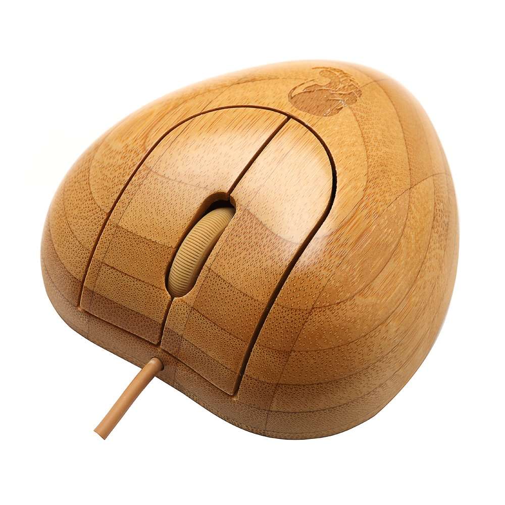 Sengu Heart Bamboo Corded Mouse, USB Wired Optical Mouse for Laptop, Computer (Virgo) 2