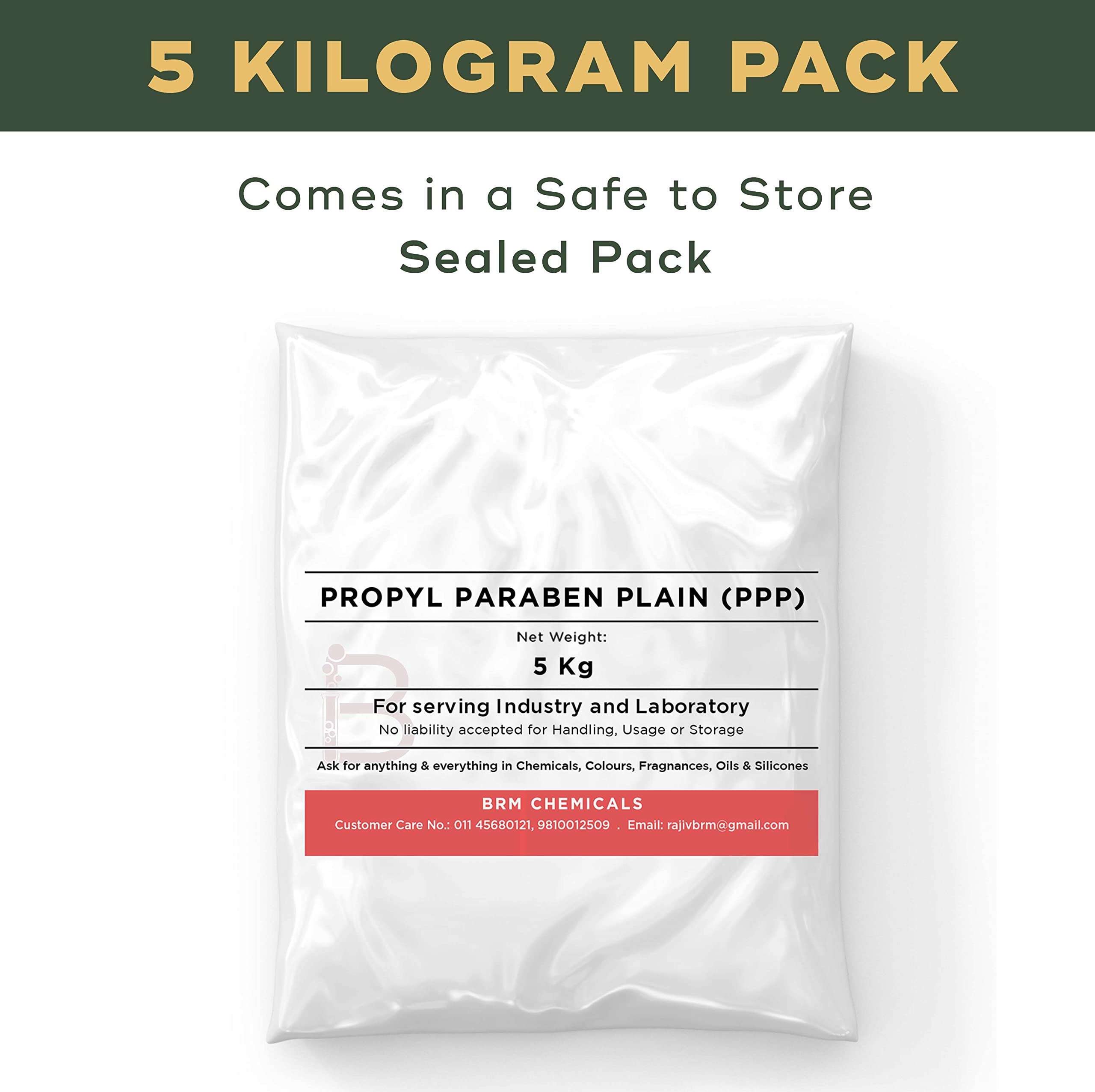 BRM Chemicals Propyl Paraben Plain PPP - 5 KG For Soap Making, Shampoo, Cosmetics, Serum Making, Beauty Formulations, Moisturizer, Lotion Making & DIY Personal Care For Face, Hair, Skin & Body 3