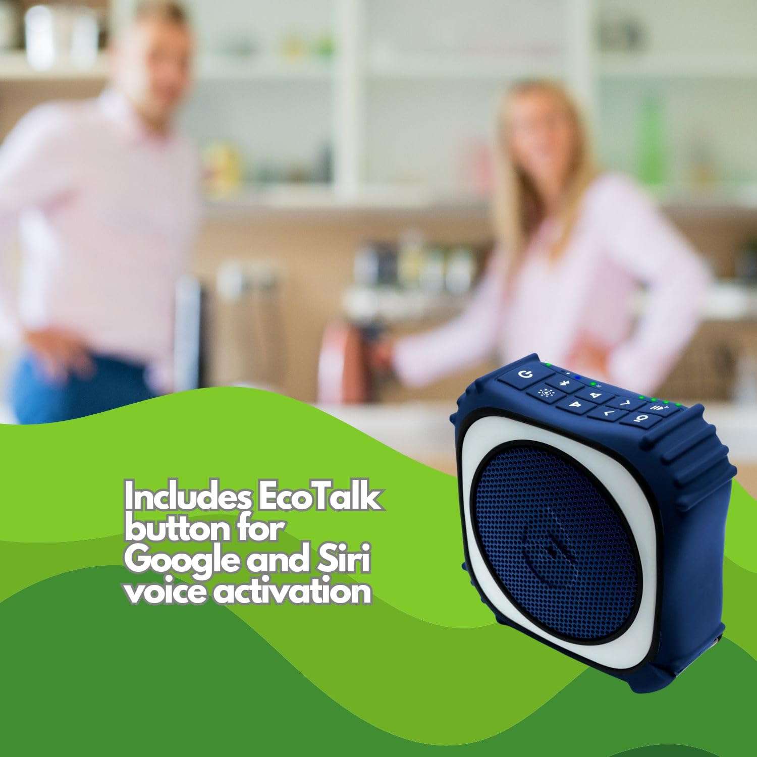 ECOXGEAR EcoEdge Pro Portable Bluetooth Speakers Waterproof, Wireless Speaker, Large Bass Enhancing Passive Subwoofer LED Party Lights, Shower, Car Cool Gadgets Outdoor or Indoor Small Speaker, Green 6