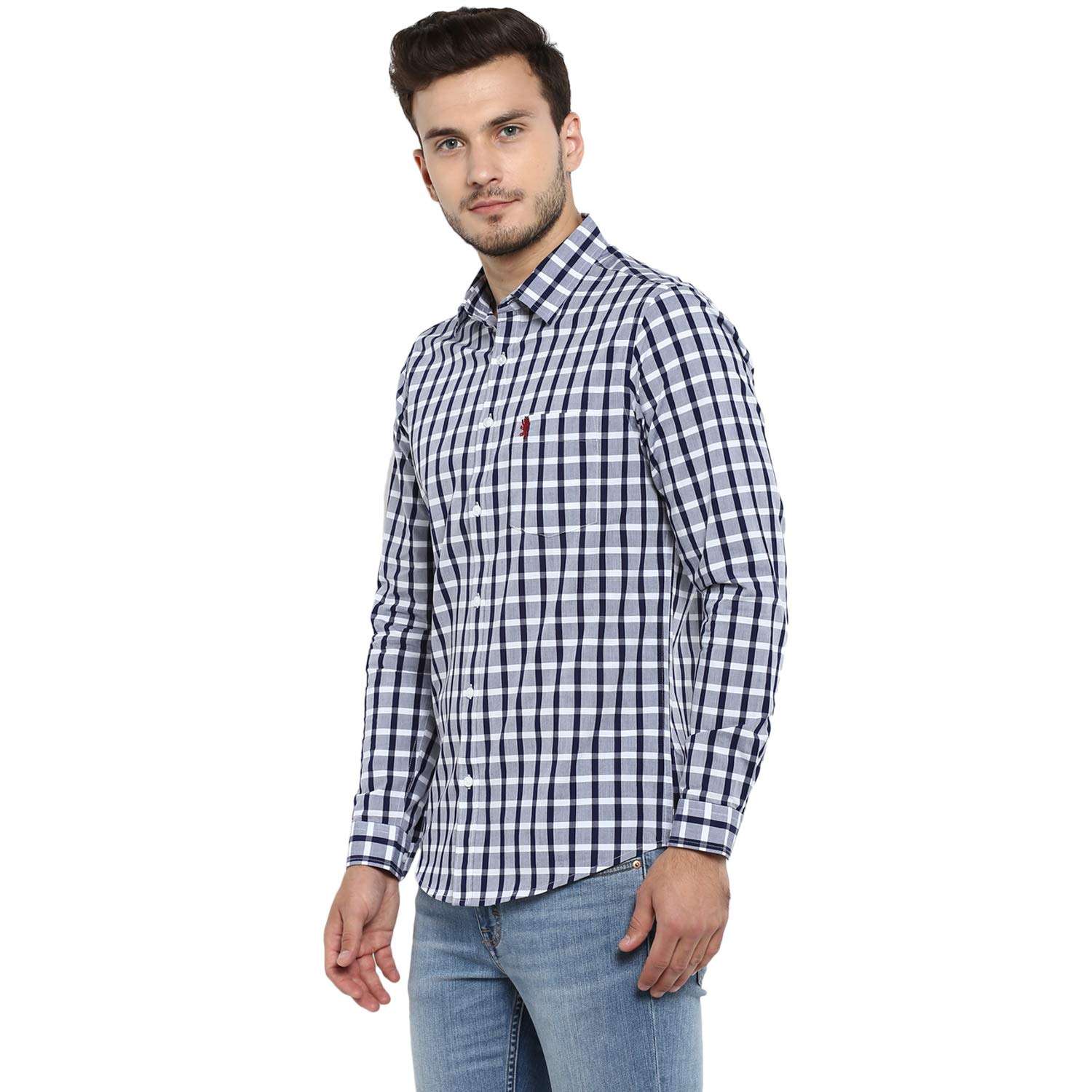 Red Tape Men's Checkered Regular fit Casual Shirt (RFS0194_Check Navy_M 4