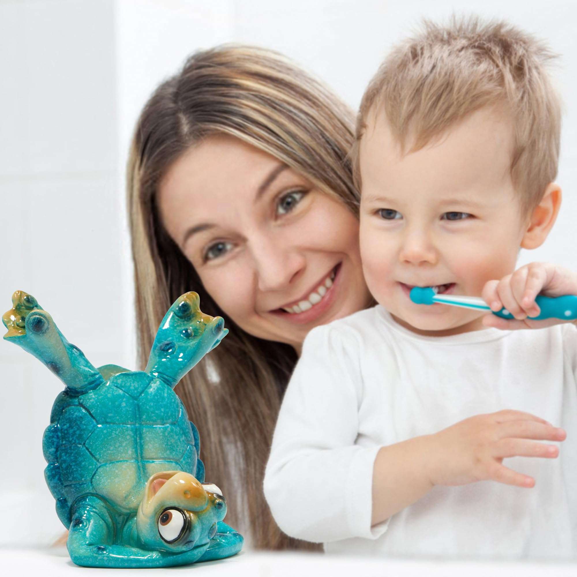 Hodao Blue Sea Turtle Toothbrush Holder Decoration, Spring/Summer Bathroom Decor, Figurine 6