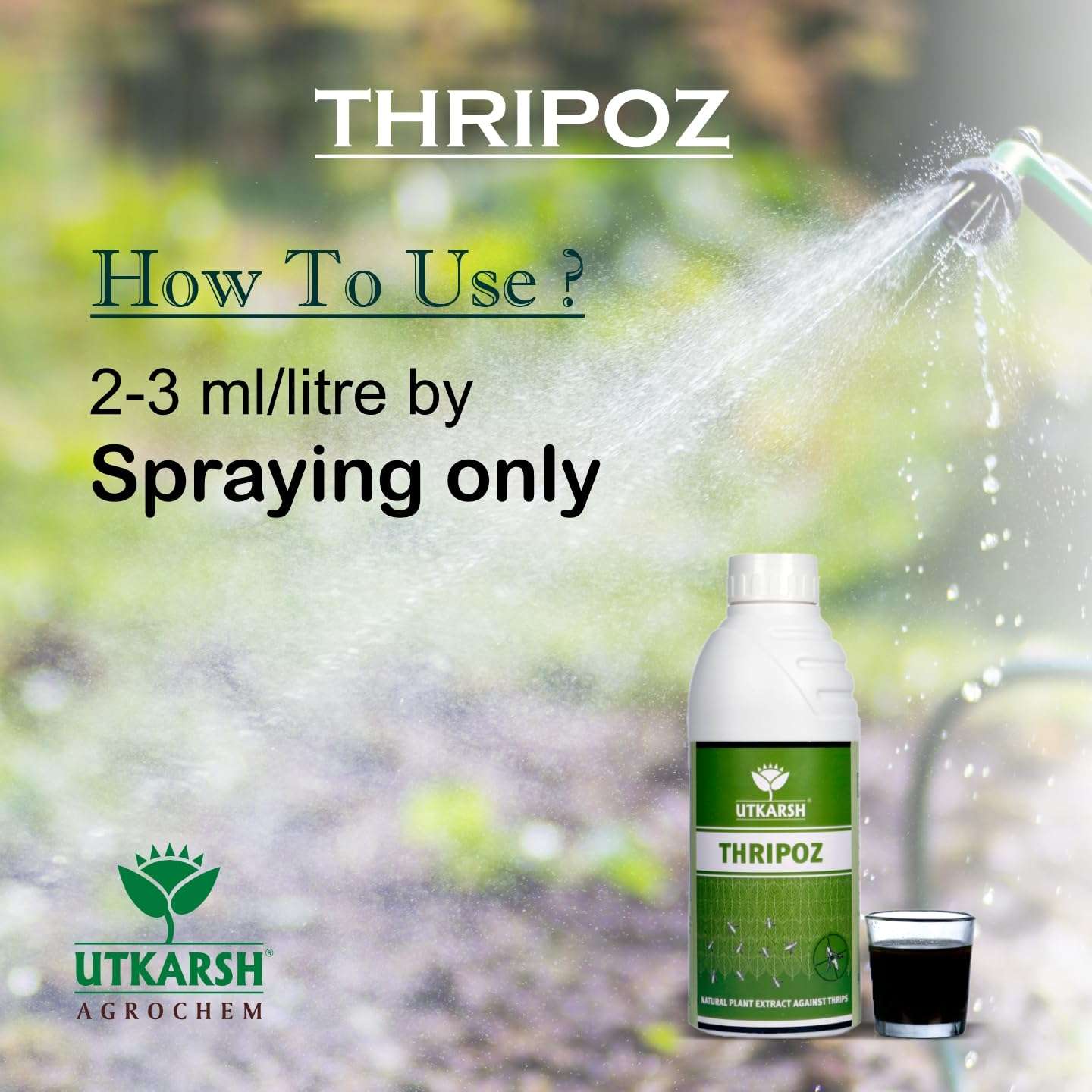 Utkarsh Thripoz | Natural Plants Extract Against Thrips | Natural Plant Protector for Sucking Pests- Aphids and White Fly| 1 Litre; Pack of 1 3