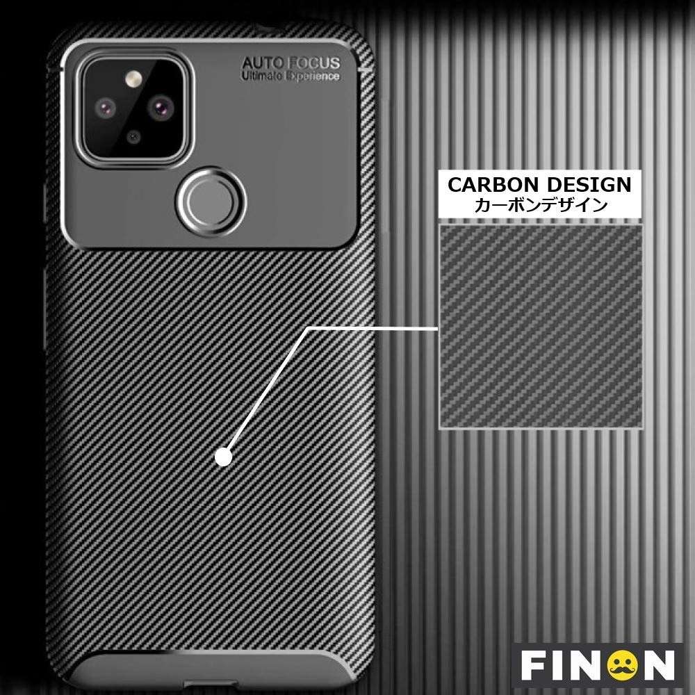 FINON Google Pixel 4a 5G Case Carbon Design Model [ TPU ] - Fingerprint Prevention Function and Lightweight Soft case, Shock Resistance, Easy desorption, Stylish Design - Blue 4
