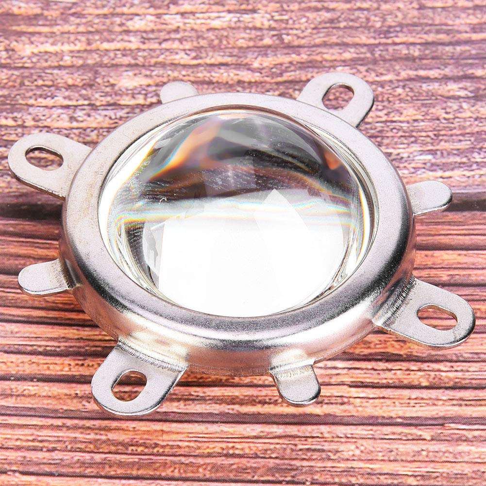 AILOOCEDI LED Lens Optical Glass, 44mm Optical Glass Lens 50mm Reflector Cup Bracket for LED, Easy Installation, Light Transmittance (Lighting Angle 60°) 6