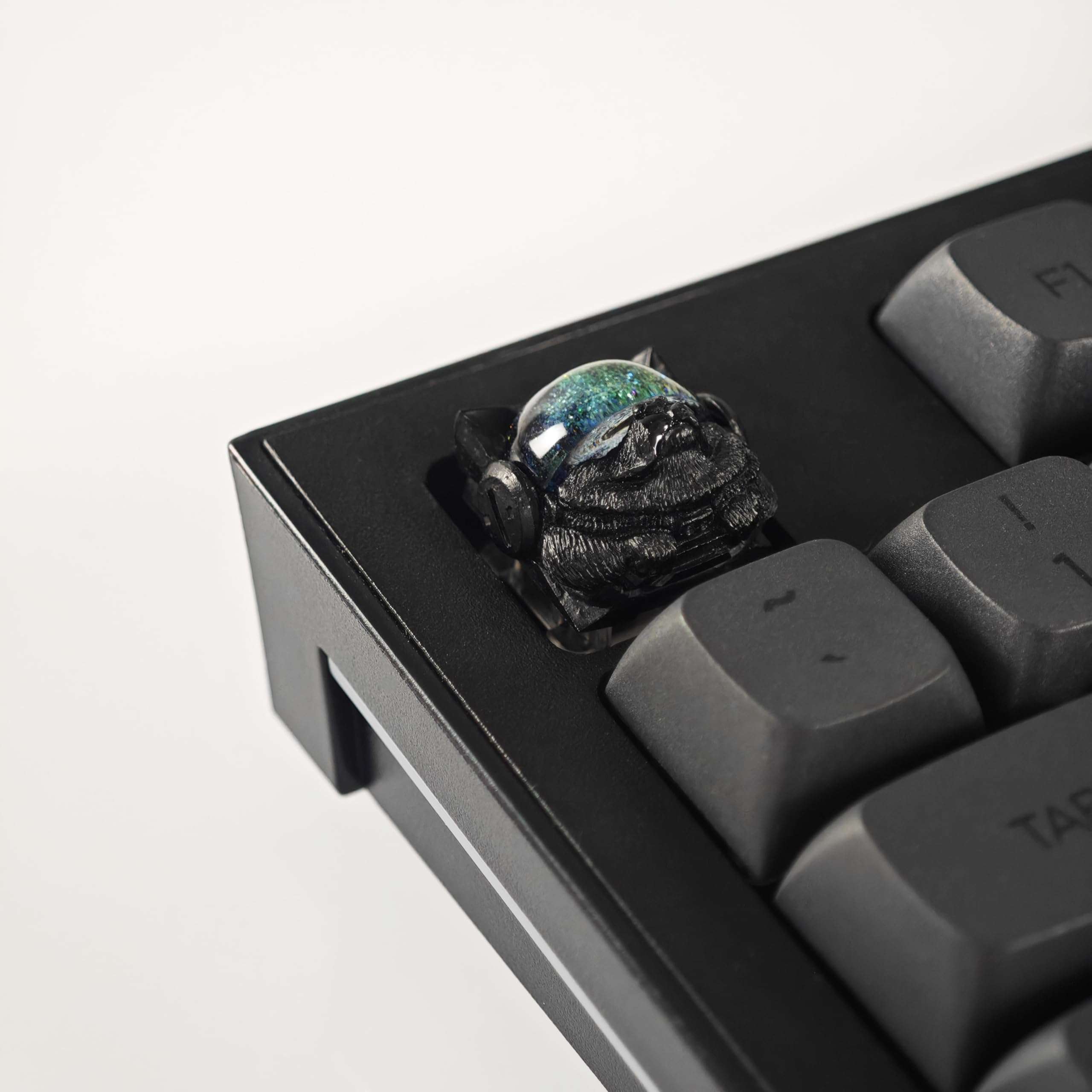 YMDK Space Dog Personality Keycap Homemade Resin Key Caps Cute Interesting Starry Sky Keycap for MX Mechanical Keyboard 5