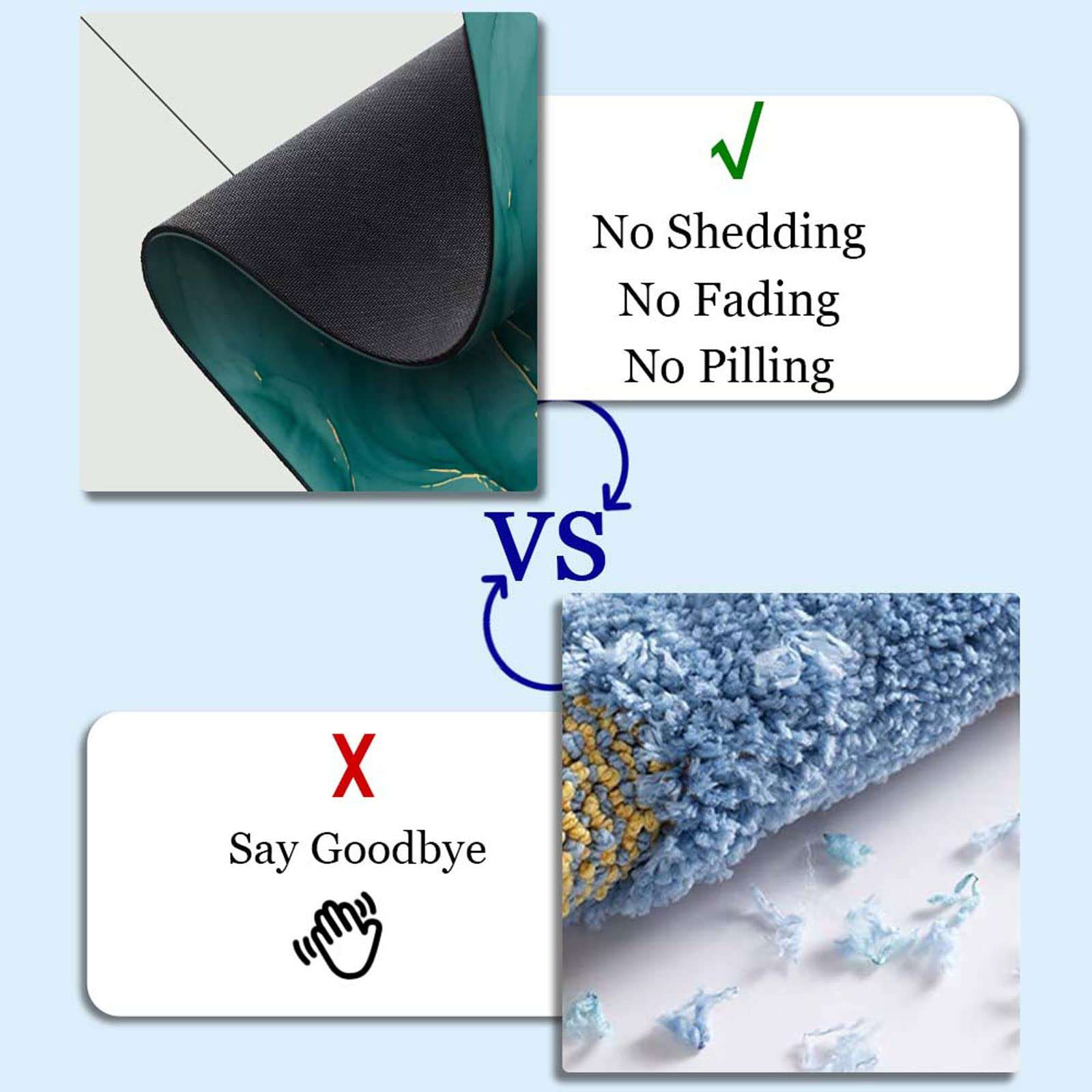 Bath Mat Rug-Dark Green Marble Pattern Rubber Non Slip Quick Dry Super Absorbent Thin Bathroom Rugs Fit Under Door Washable Bathroom Floor Mats-Shower Rug for in Front of Bathtub,Shower Room,Sink 4