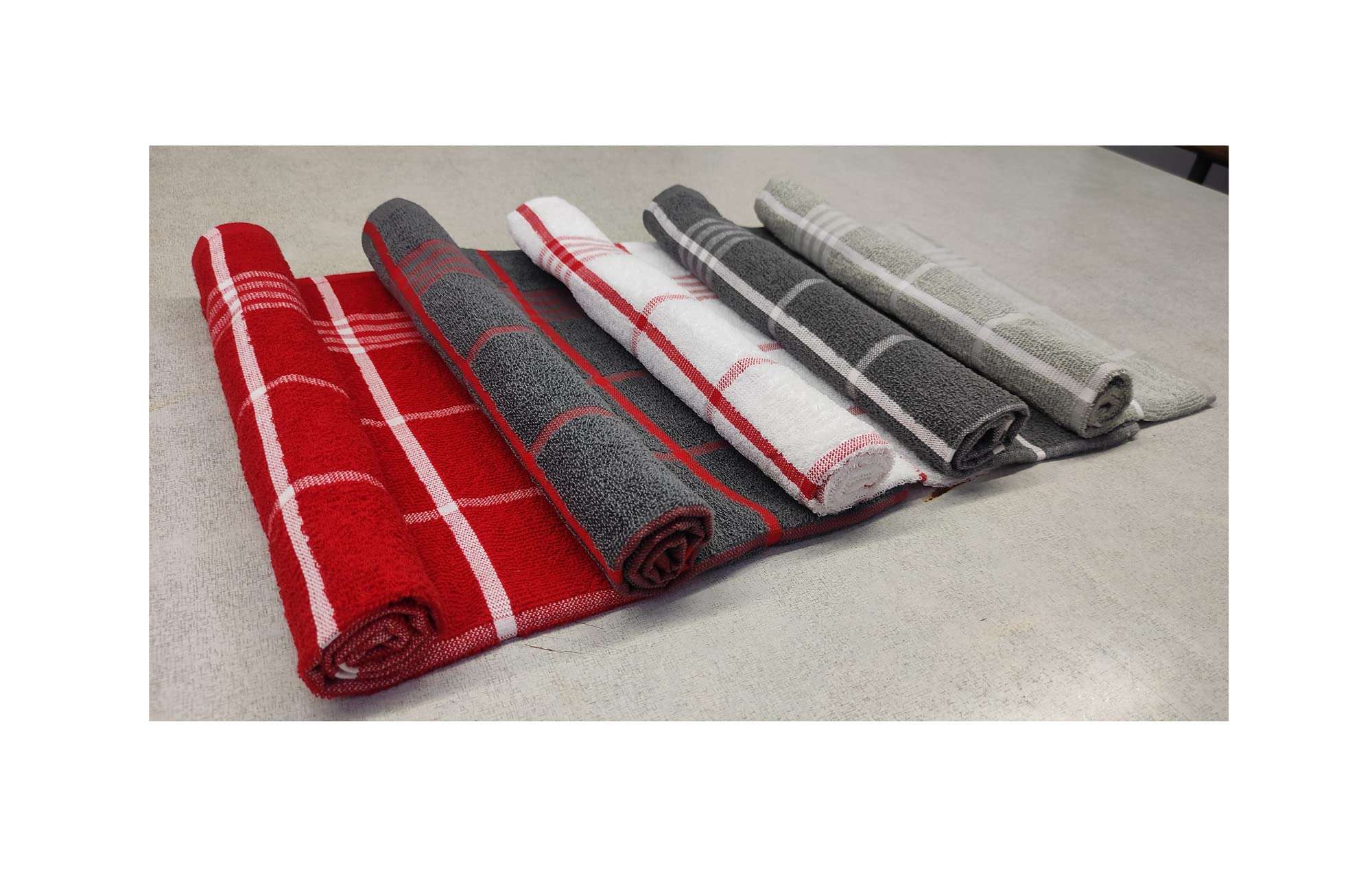 Terry Kitchen Towel Quick Absorption and Faster Drying l | Multipurpose Kitchen Towels (Pack of 5) 3