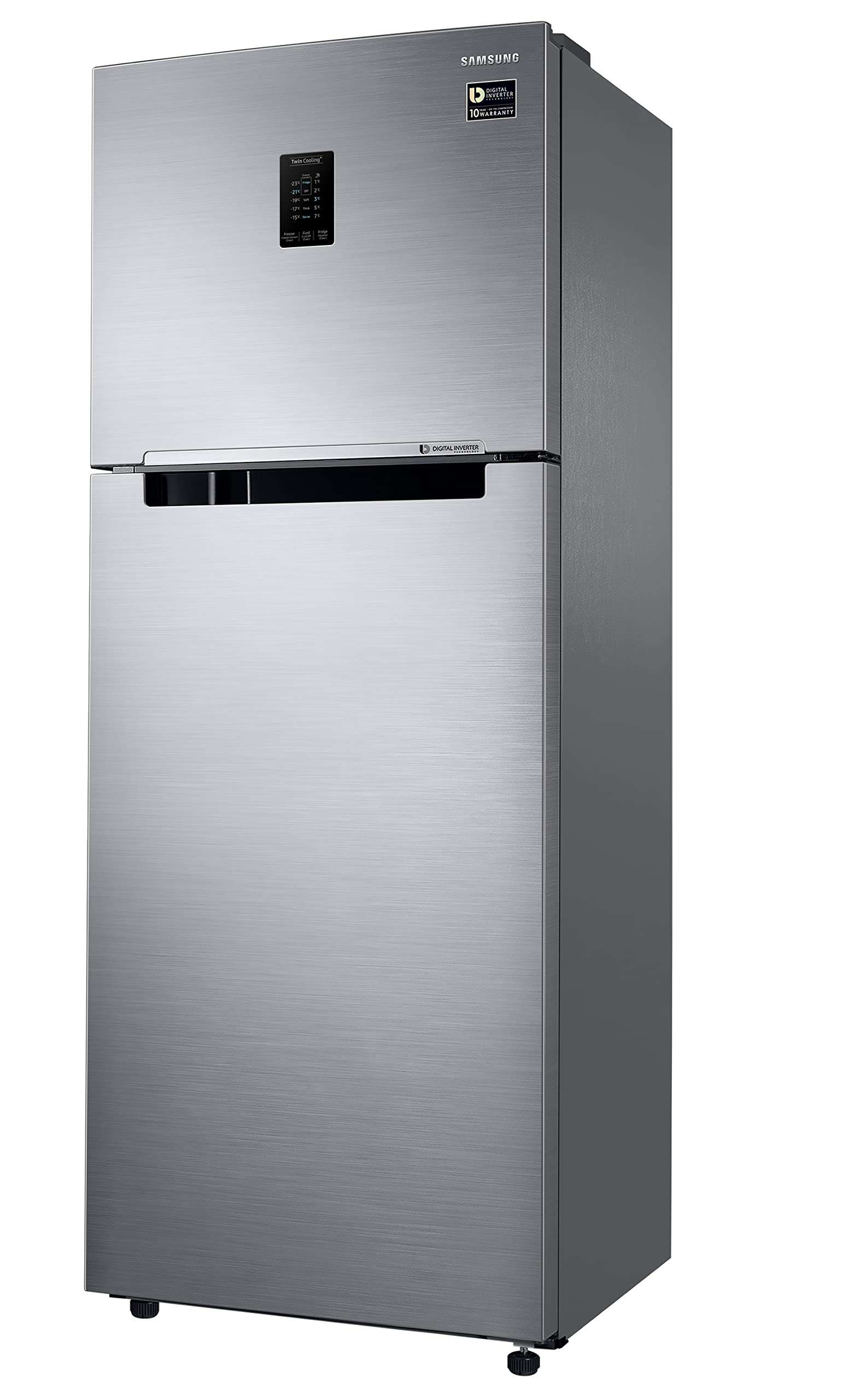 Samsung 407L 2 Star Frost-Free Double Door Digital Inverter Refrigerator (RT42B5C38S9/HL, Refined Inox), Curd Maestro 3
