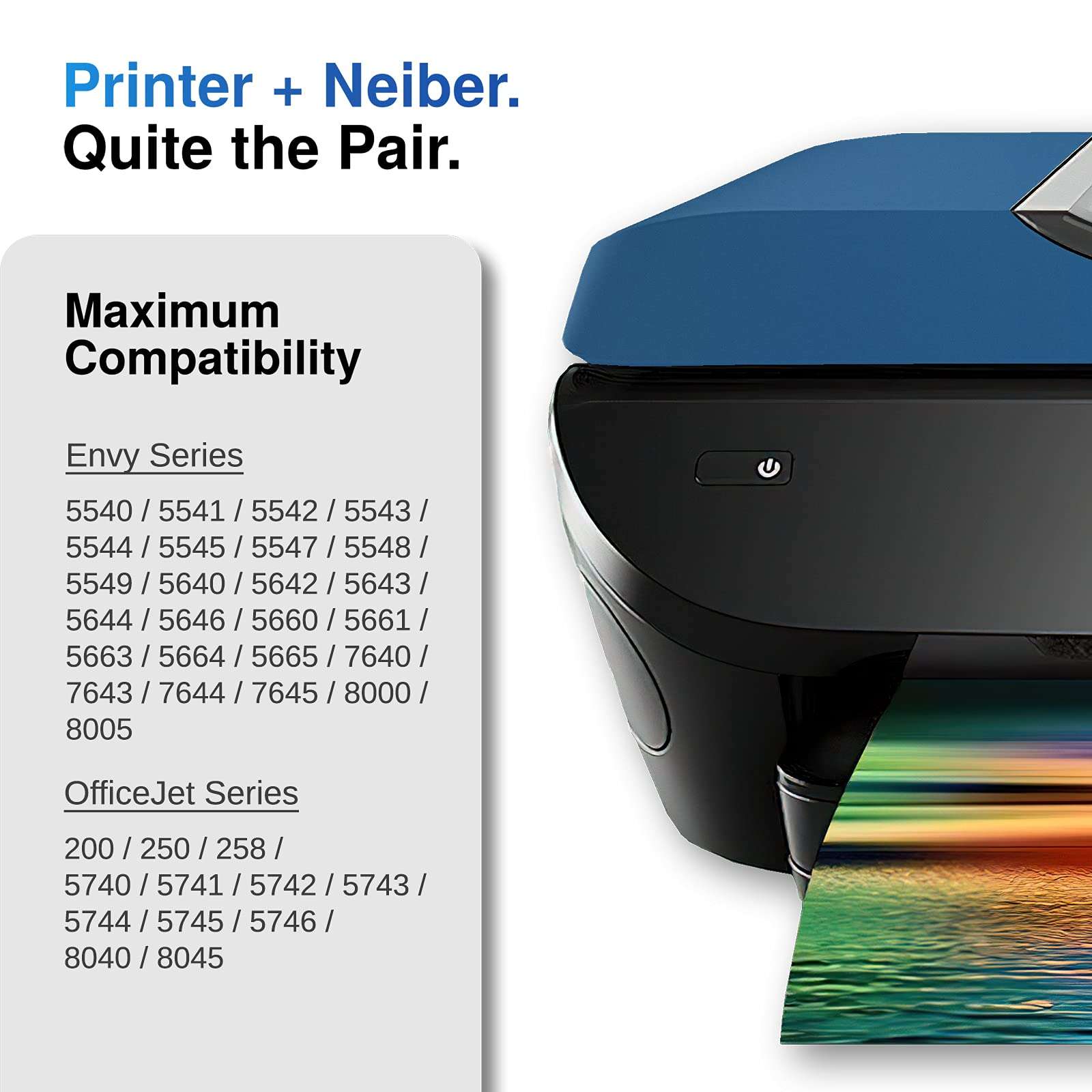 Neiber Remanufactured Ink Cartridge Replacement for HP 62 XL 62XL (2 Black) Fit with Envy 7640 5660 5540 5661 5642 5640 5663 5544 5542 5549 5643 OfficeJet 5740 250 5745 5746 200 8040 5741 Printer Tray 2