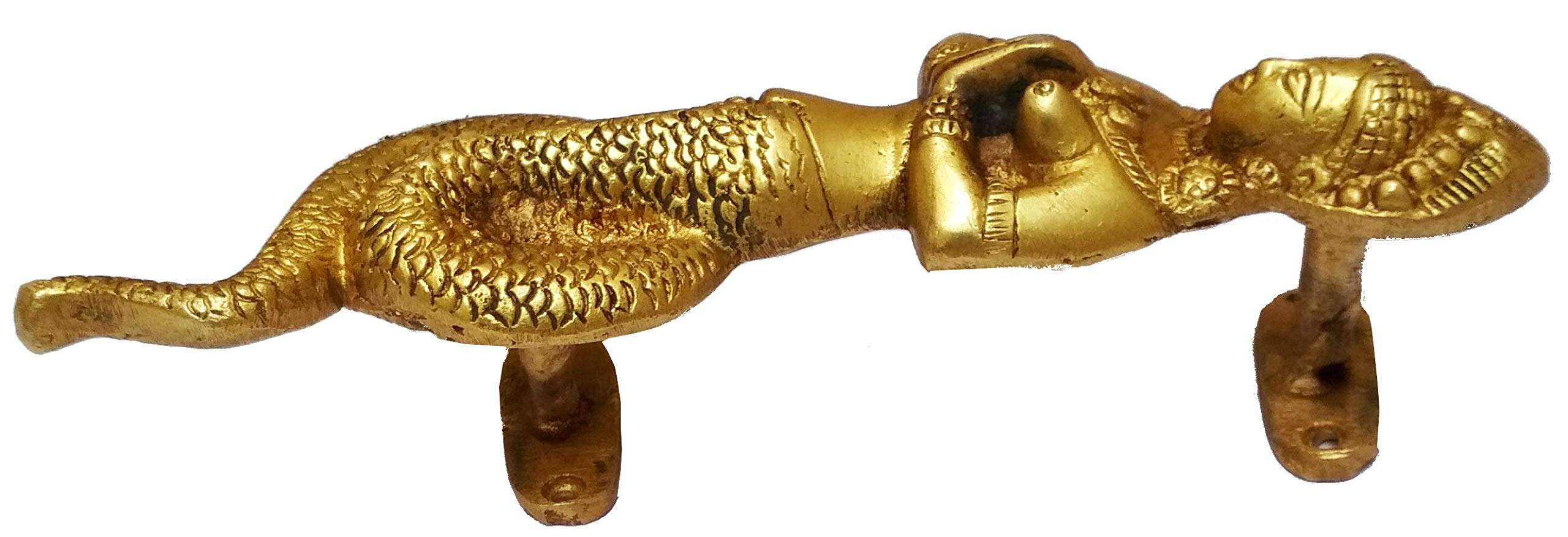 Purpledip Brass Door/Window/Cupboard Handle: 'Serpent Goddess' (11603) 3