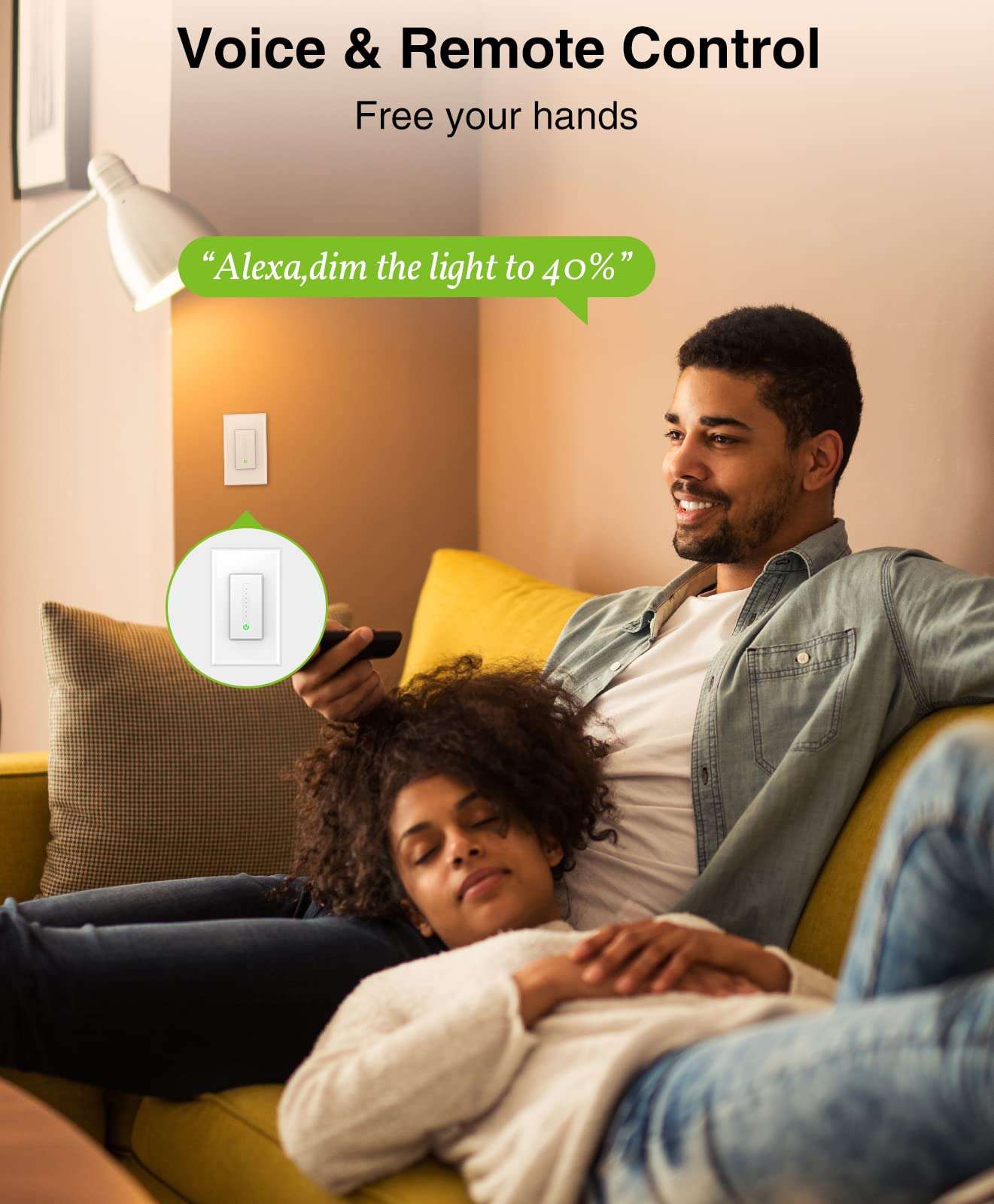 GHome Smart Smart Dimmer Switch Work with Alexa Google Home, Neutral Wire Required 2.4GHz Wi-Fi Switch for Dimming LED CFL INC Light Bulbs, Single Pole, UL Certified, No Hub Required, 1Pack 4