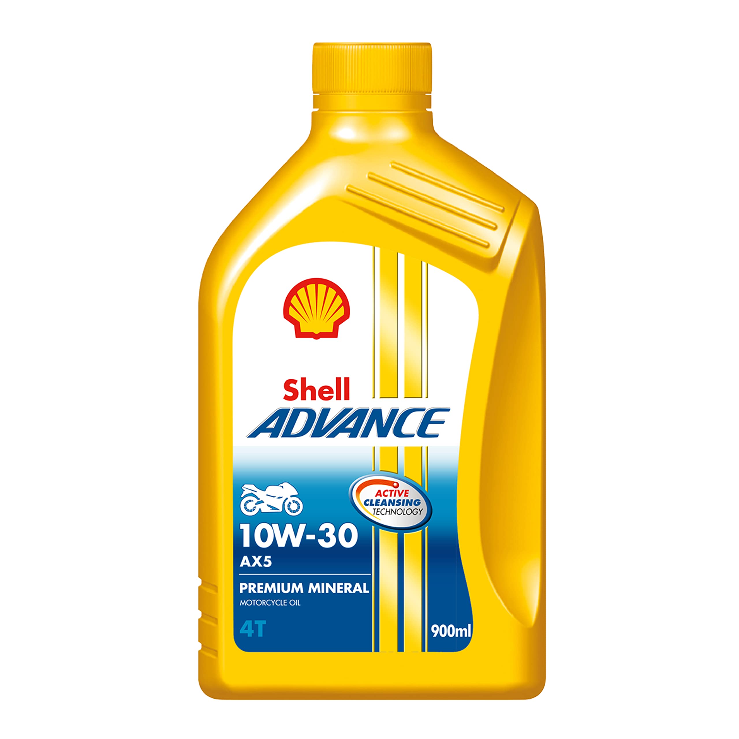 Shell Advance AX5 4T 10W-30 API SL Premium Mineral Motorbike Engine Oil (900 ml)