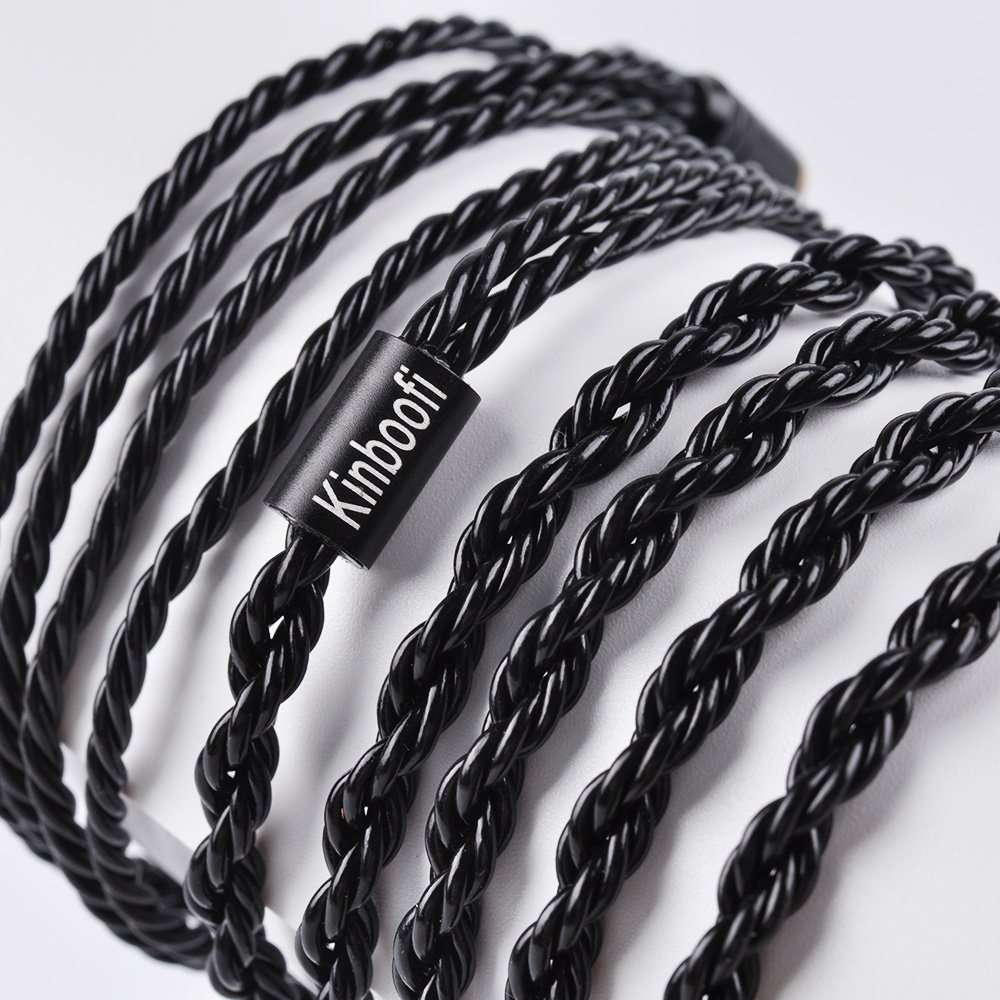 Kinboofi 6 Core MMCX Cable, Upgrade Silver Plated Replacement Cable,Black Detachable Earphone Cable Replacement Earphone Wire for Shure 846 535 215 315 MAGAOSI K5 LZA4 (3.5mm Audio Jack, MMCX) 5