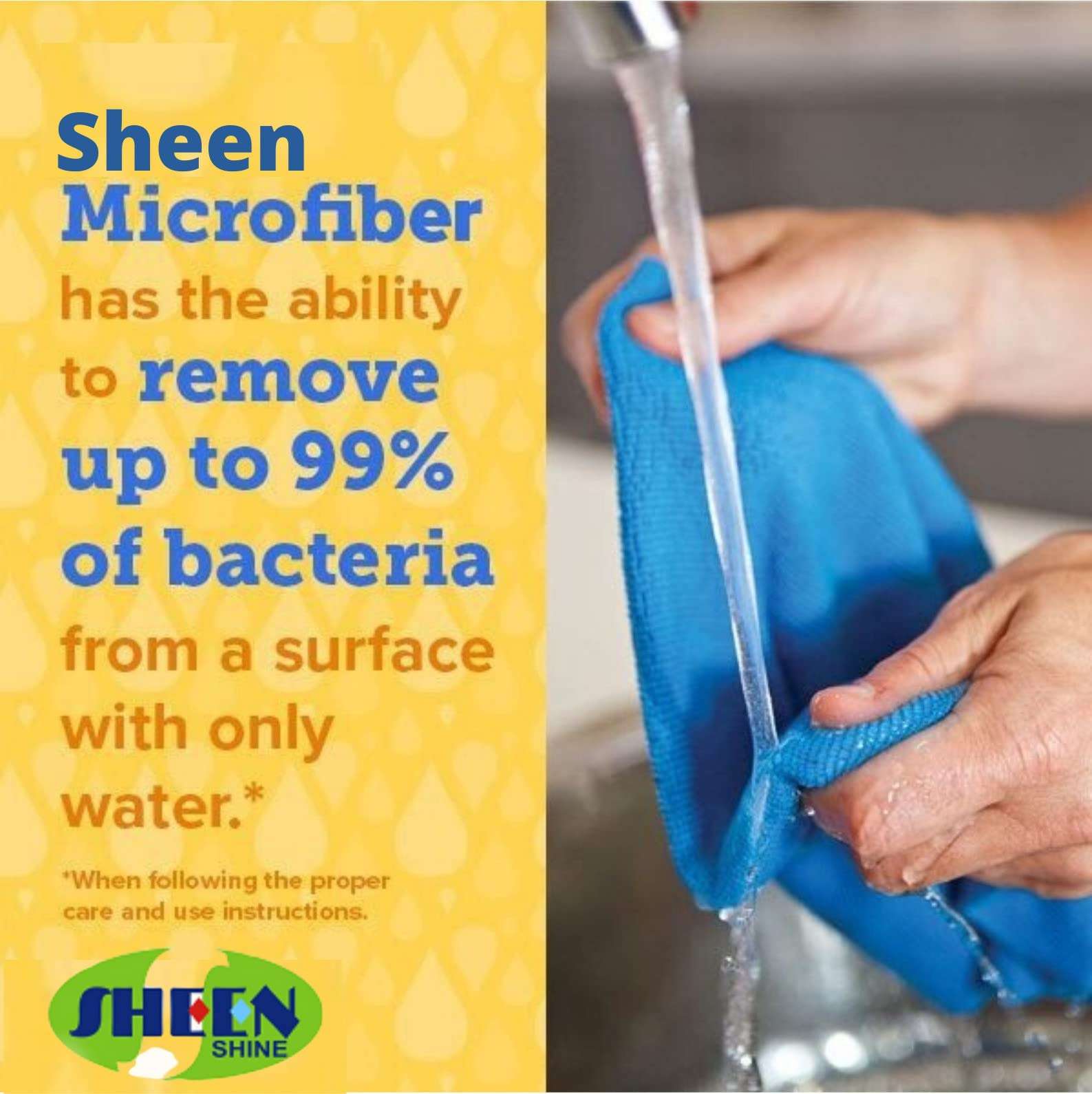 Microfibre Kitchen Napkins Green Pack of 4 2